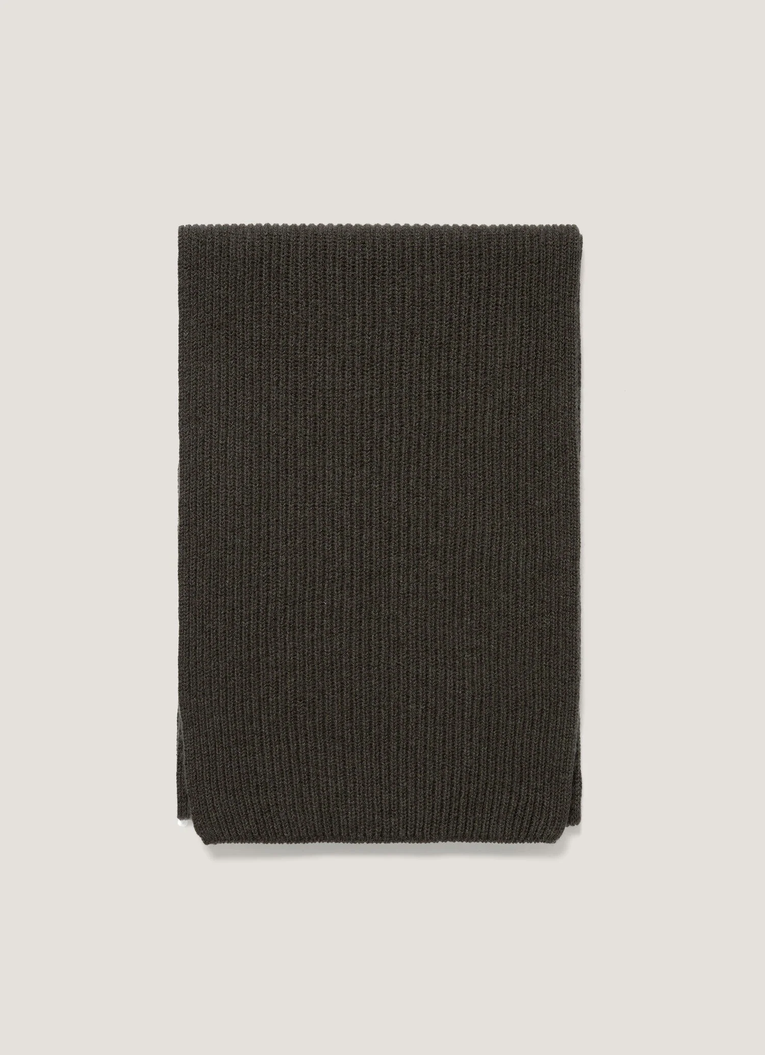 Cashmere Ribbed Scarf in Dark Green