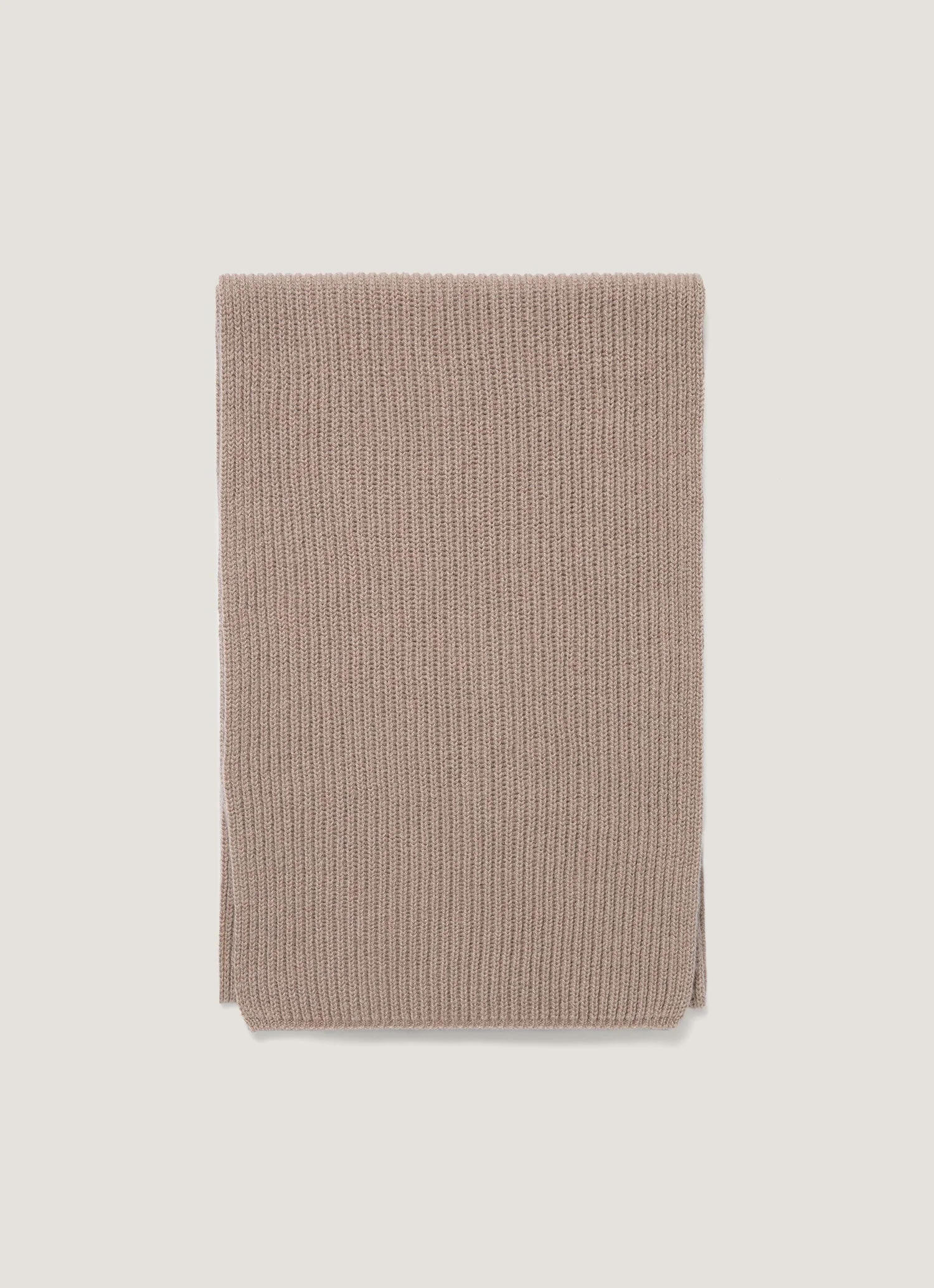 Cashmere Ribbed Scarf in Mink