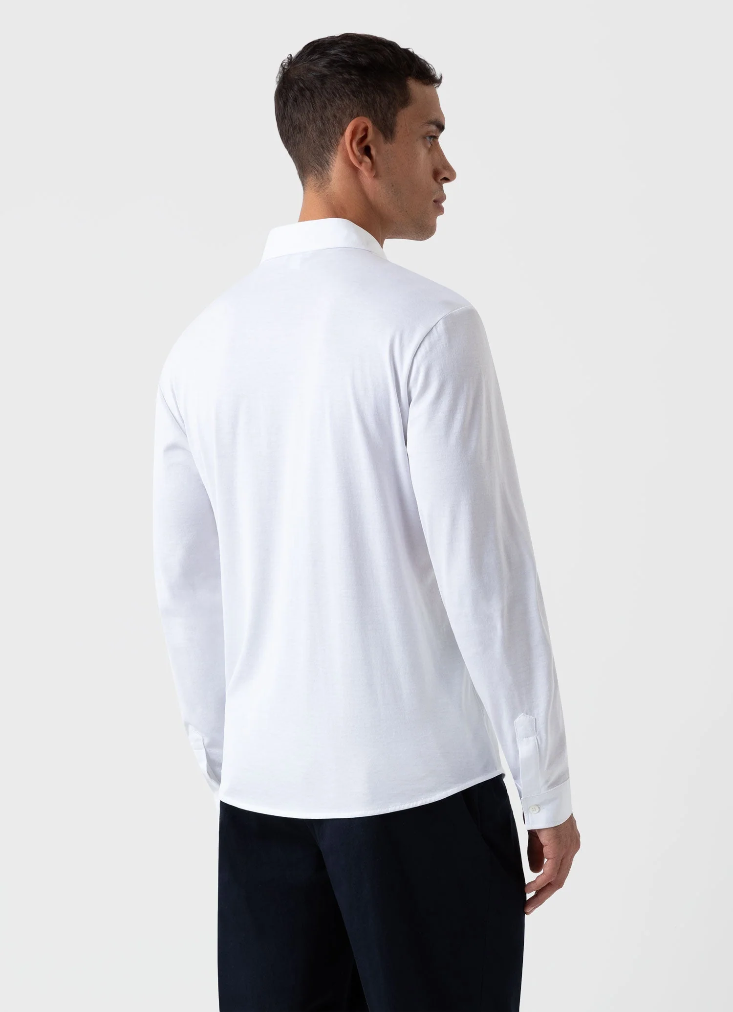 Men's Classic Jersey Shirt in White - Image 4