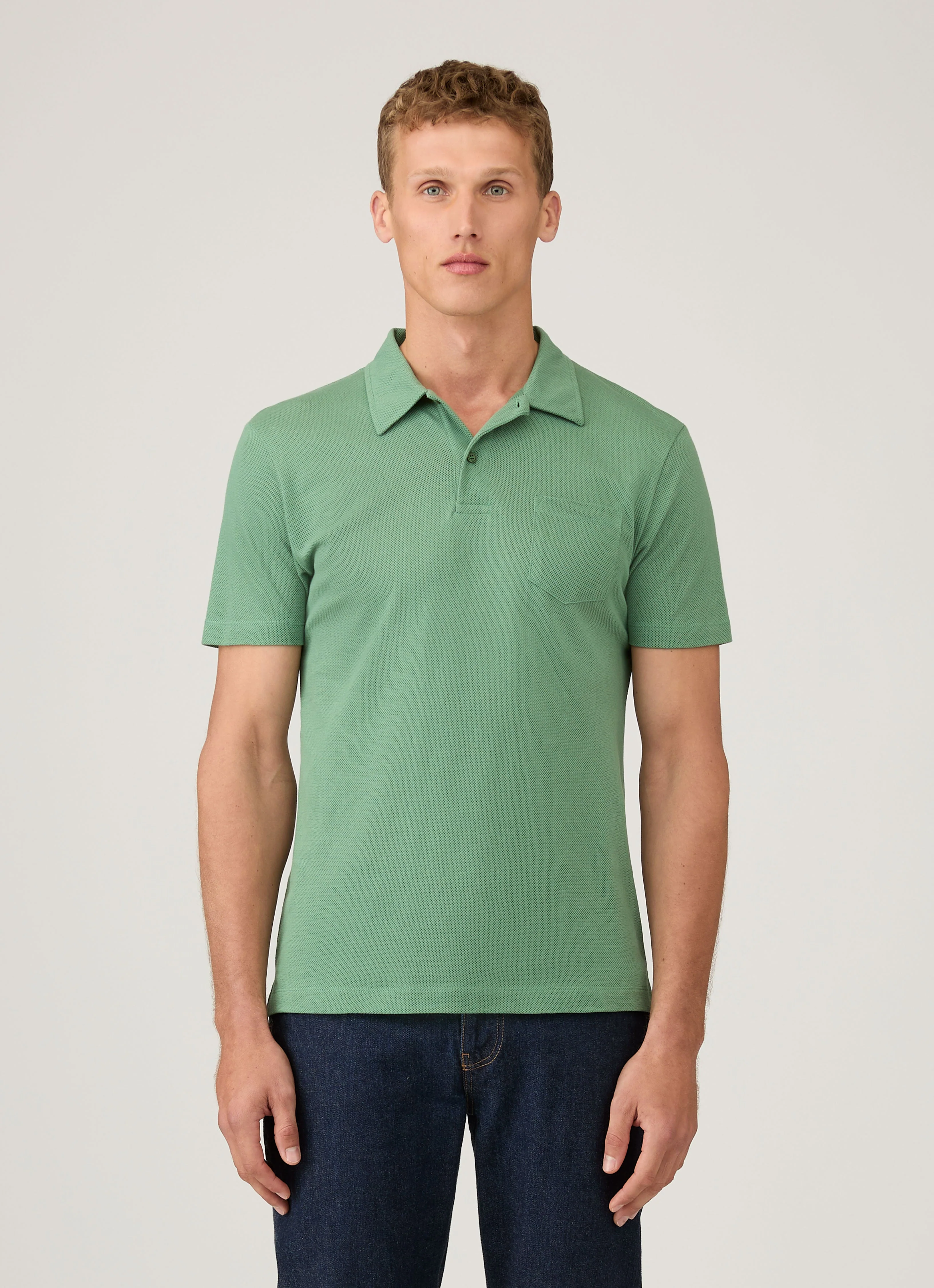Men's Riviera Polo Shirt in Thyme - Image 2