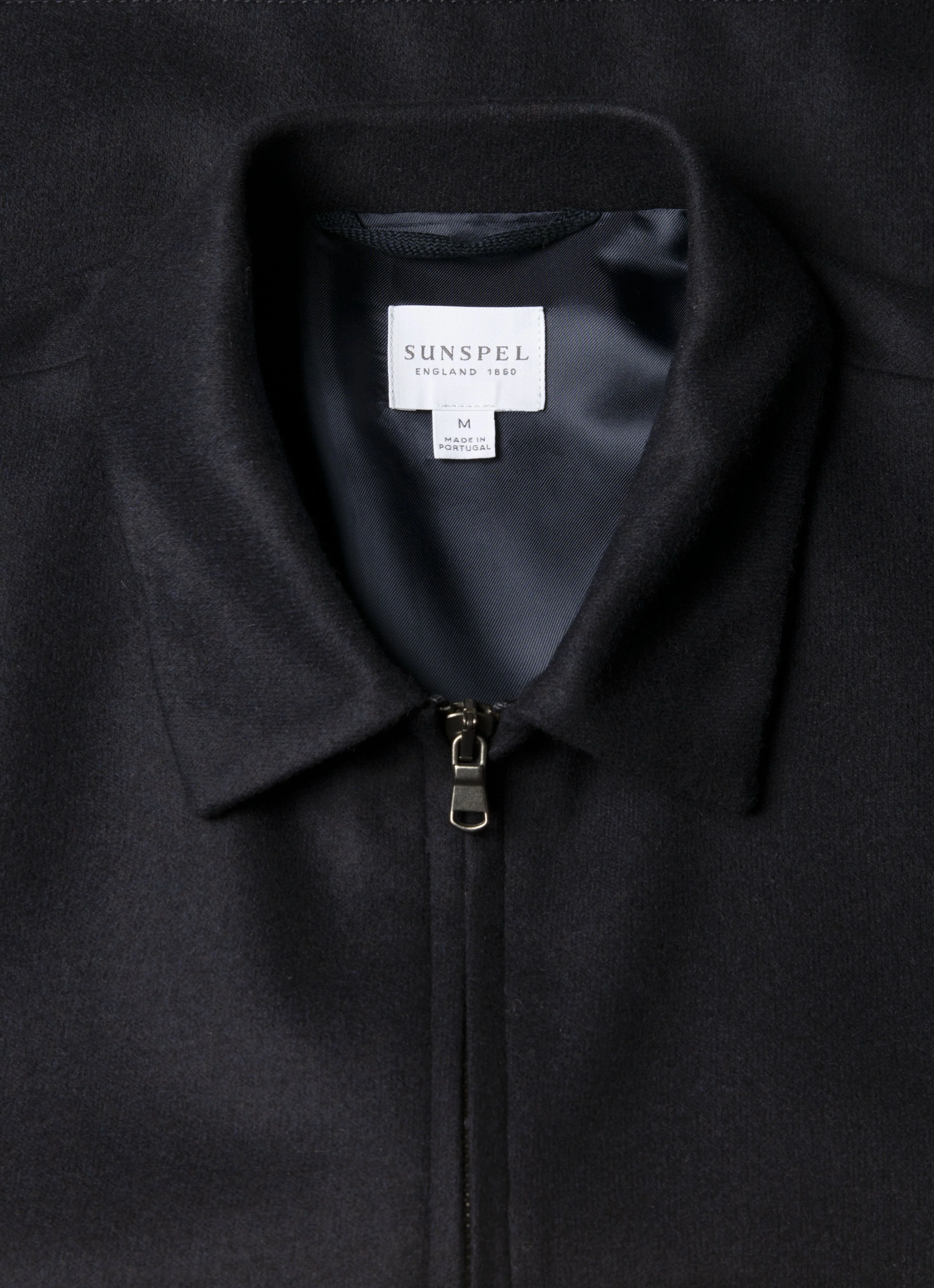 Men's Boiled Wool Harrington Jacket in Navy - Image 4