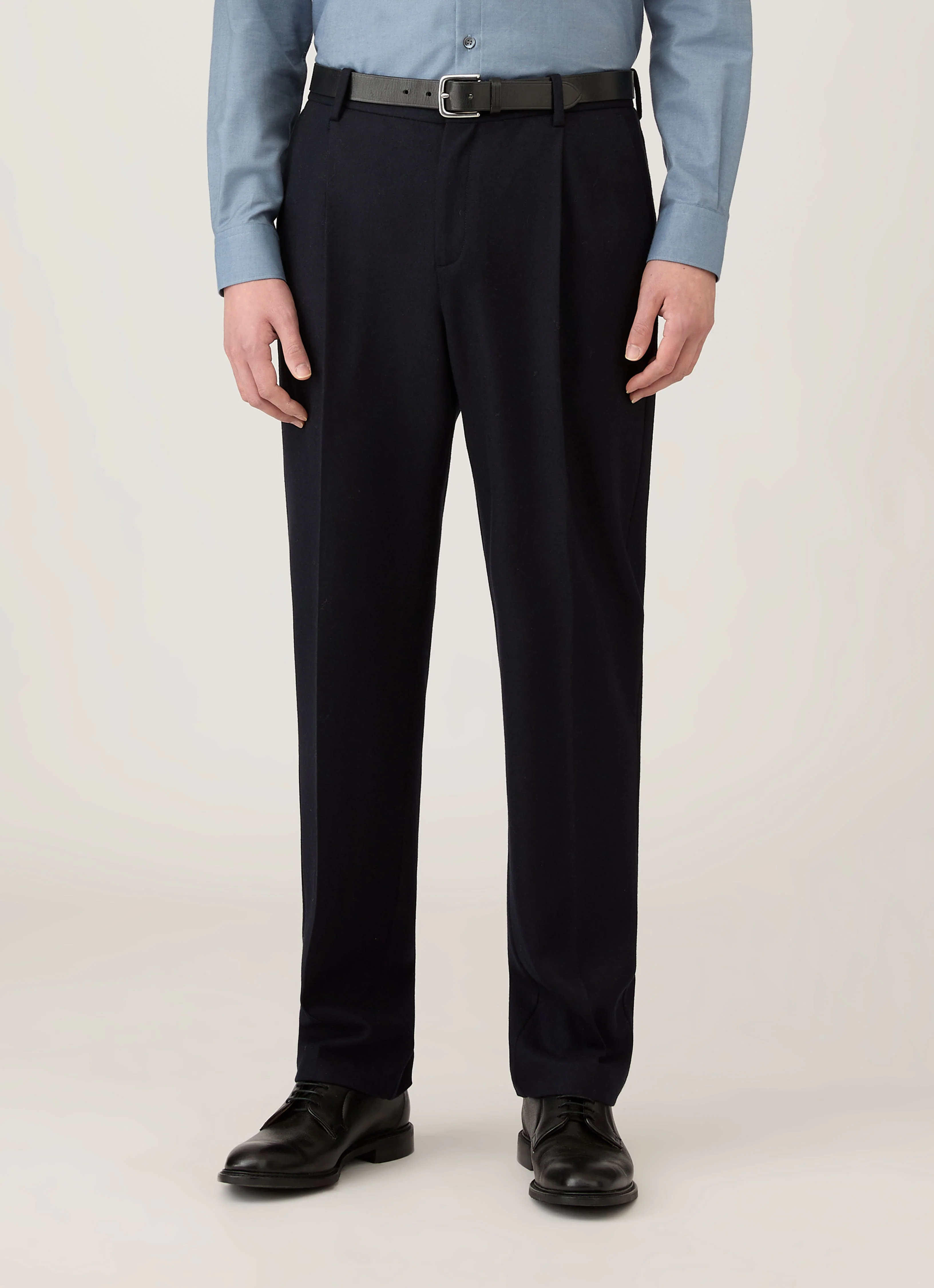 Men's Boiled Wool Trouser in Navy - Image 2