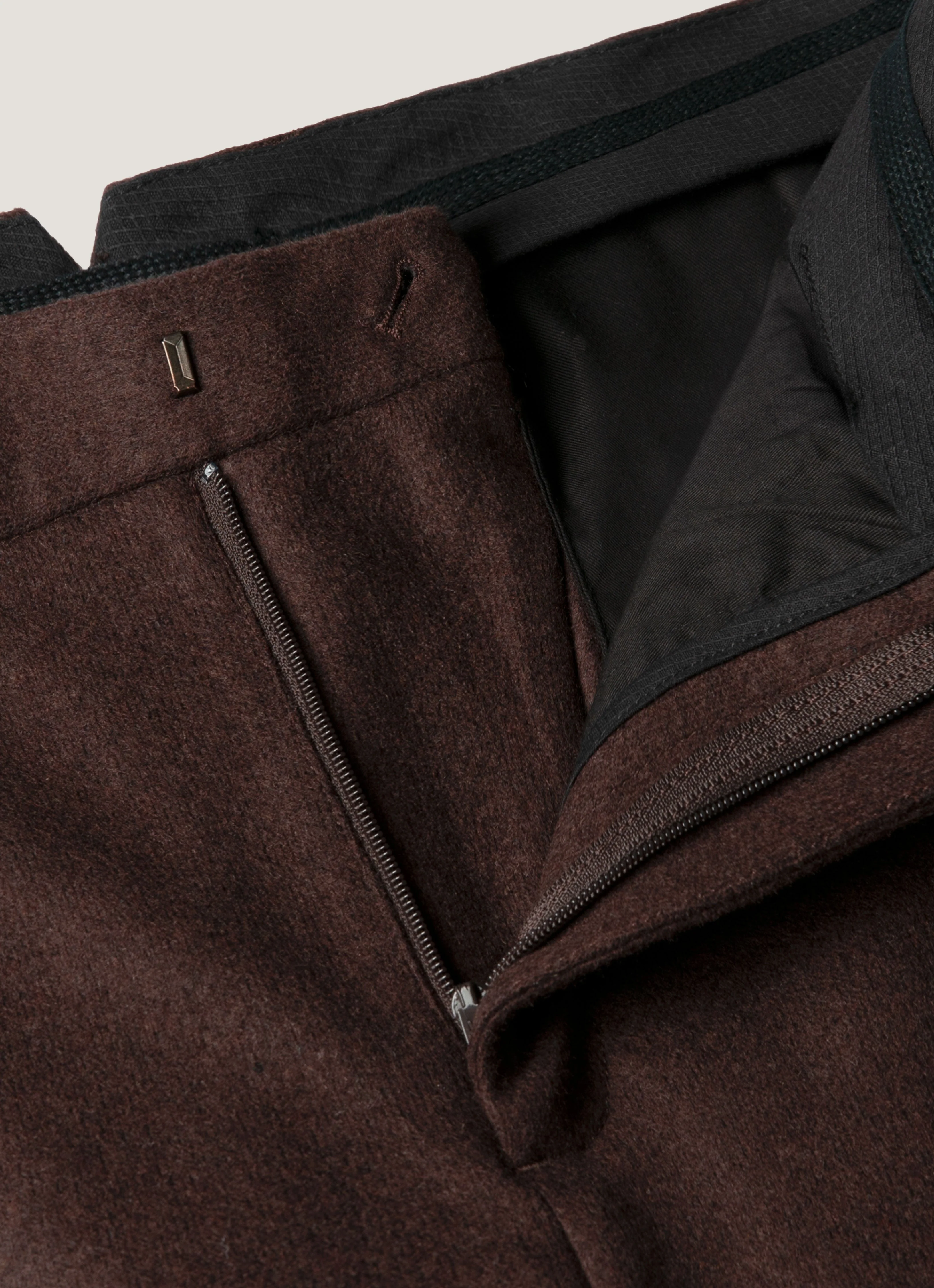Men's Boiled Wool Trouser in Truffle - Image 4