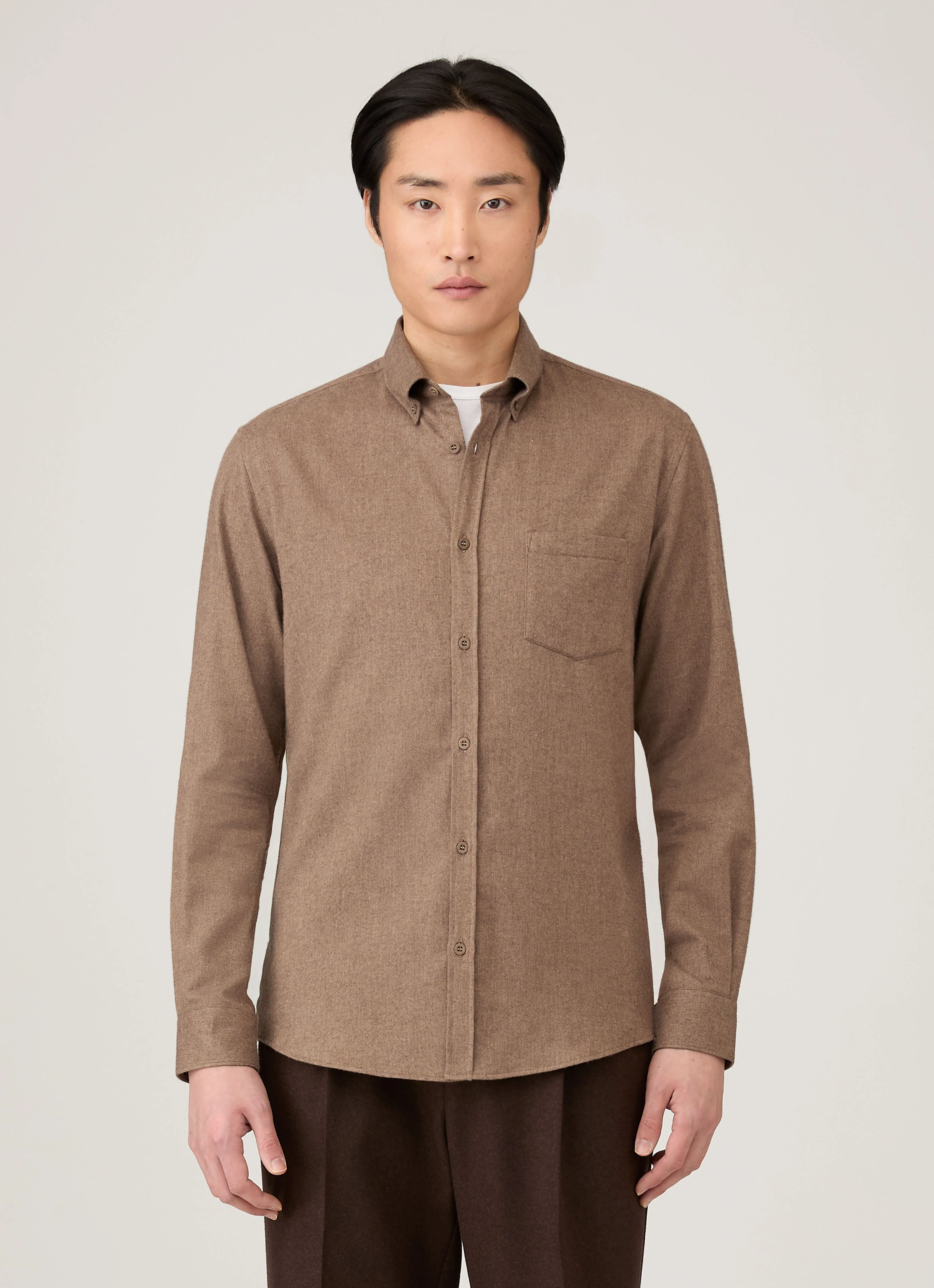 Men's Button Down Flannel Shirt in Cedar - Image 2