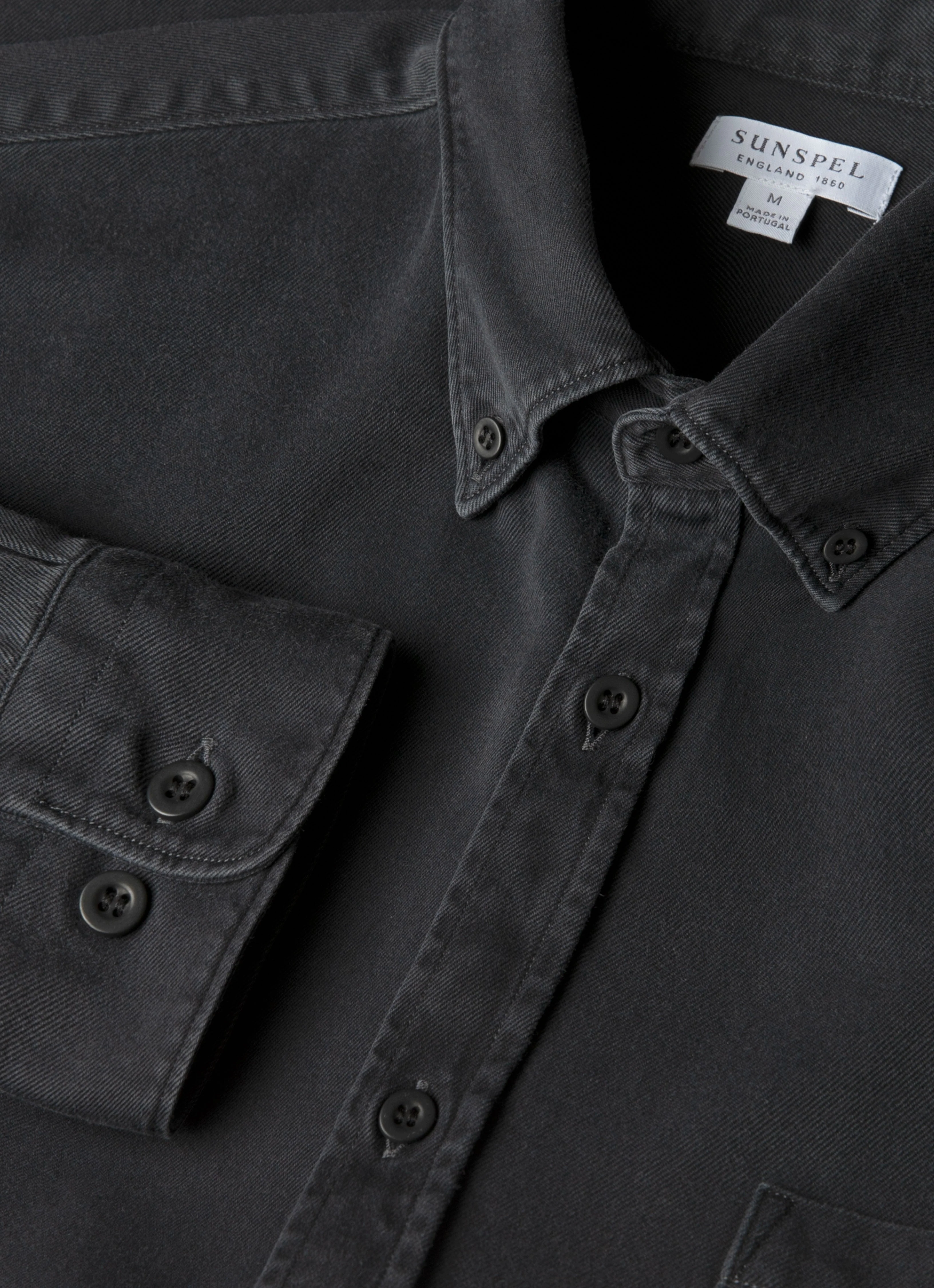 Men's Button Down Twill Shirt in Black - Image 4
