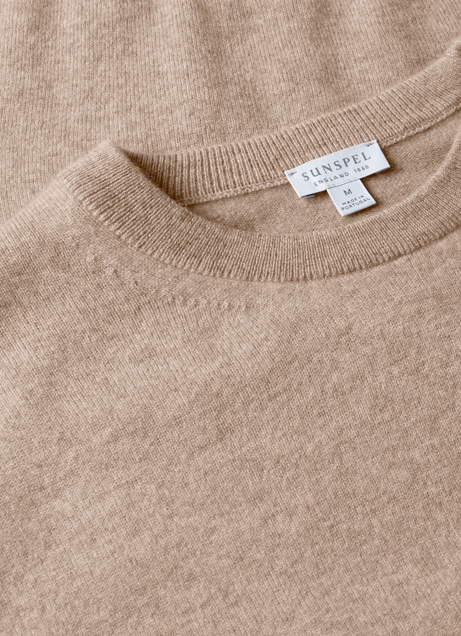 Men's Cashmere Crew Neck Jumper in Oatmeal Melange - Image 4