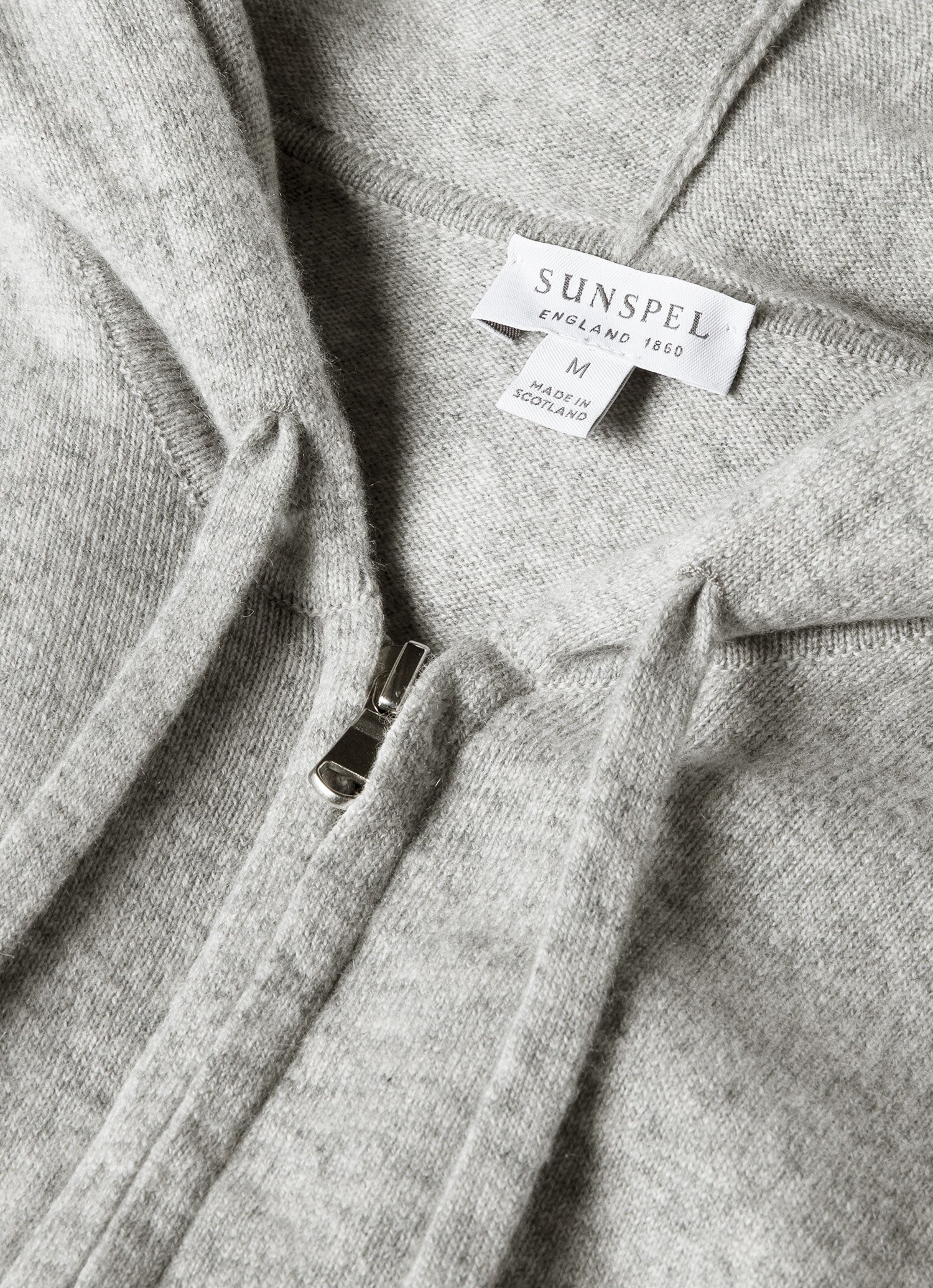 Men's Cashmere Hoodie in Grey Melange - Image 4