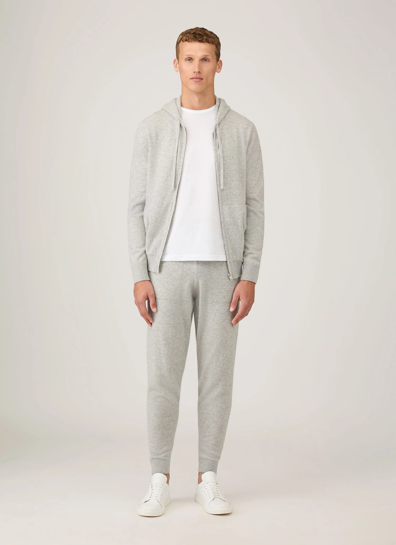 Men's Cashmere Lounge Set in Grey Melange - Image 2