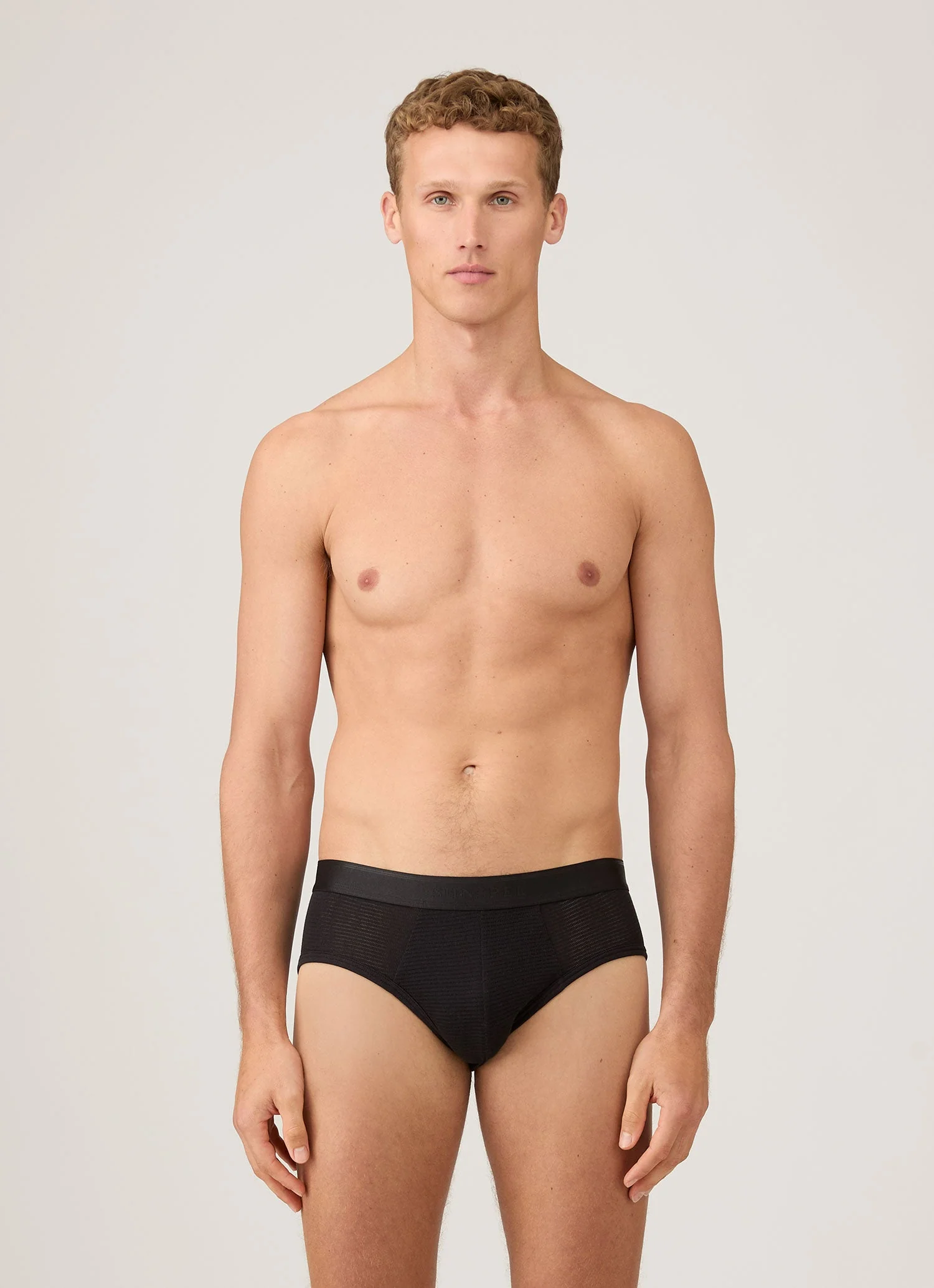 Men's Cellular Cotton Briefs in Black - Image 2