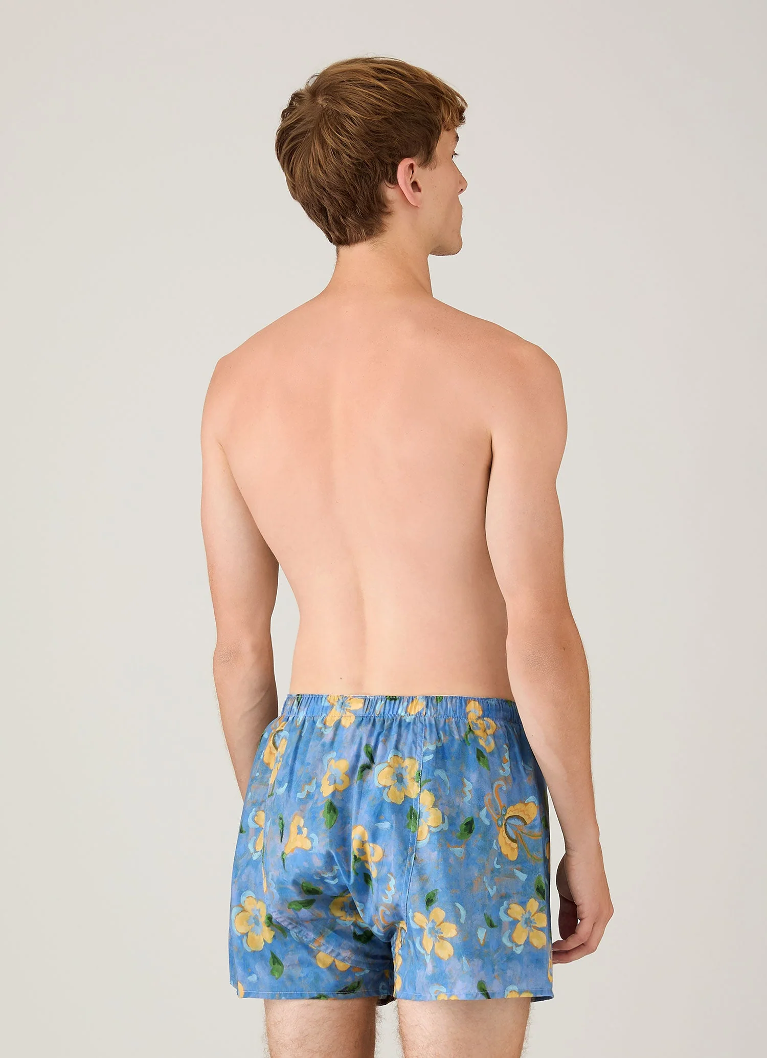 Men's Classic Boxer Short in Liberty Fabric in Blue Tulip - Image 3