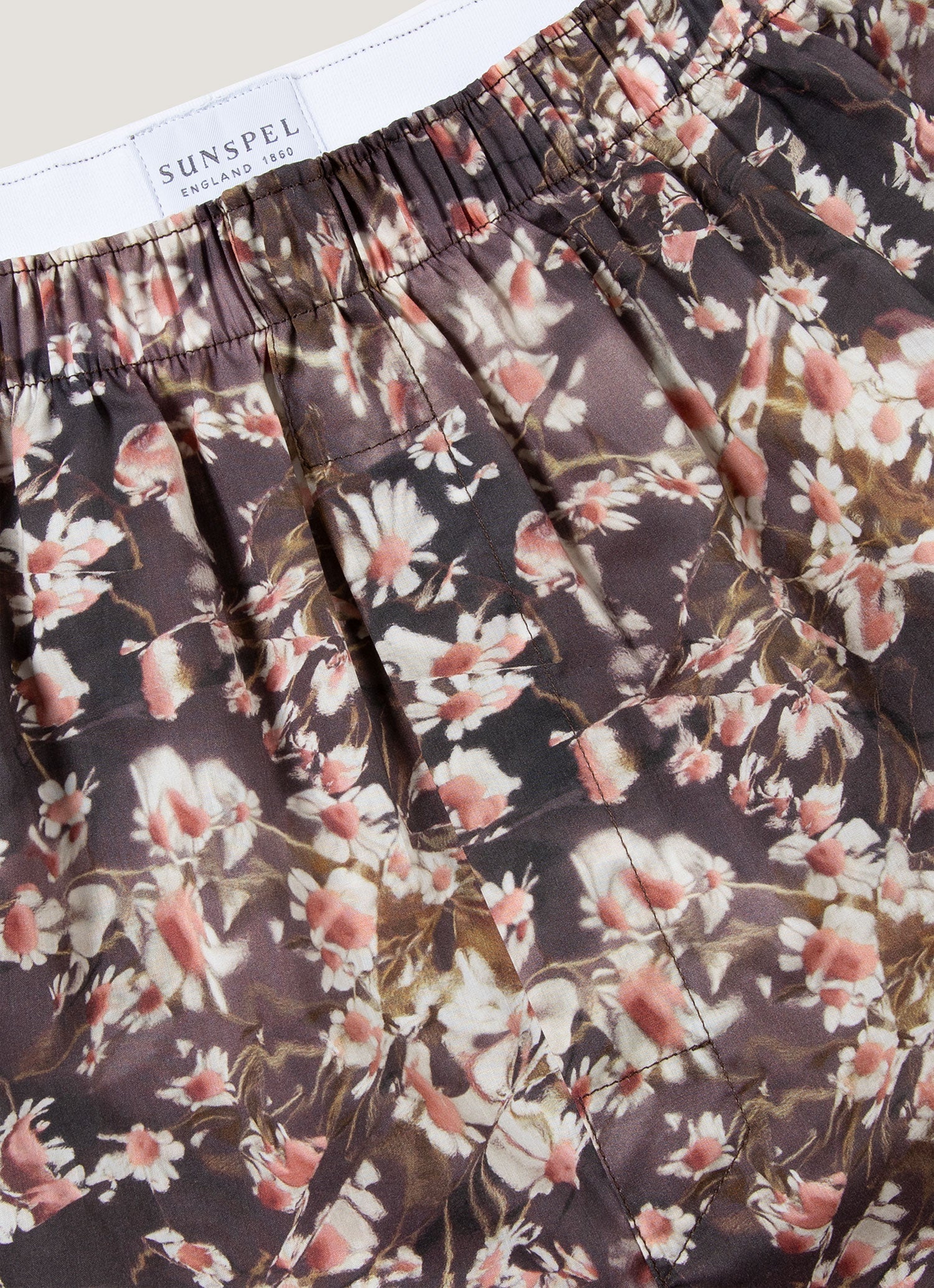 Men's Classic Boxer Short in Liberty Fabric in Dark Brown Floral - Image 4