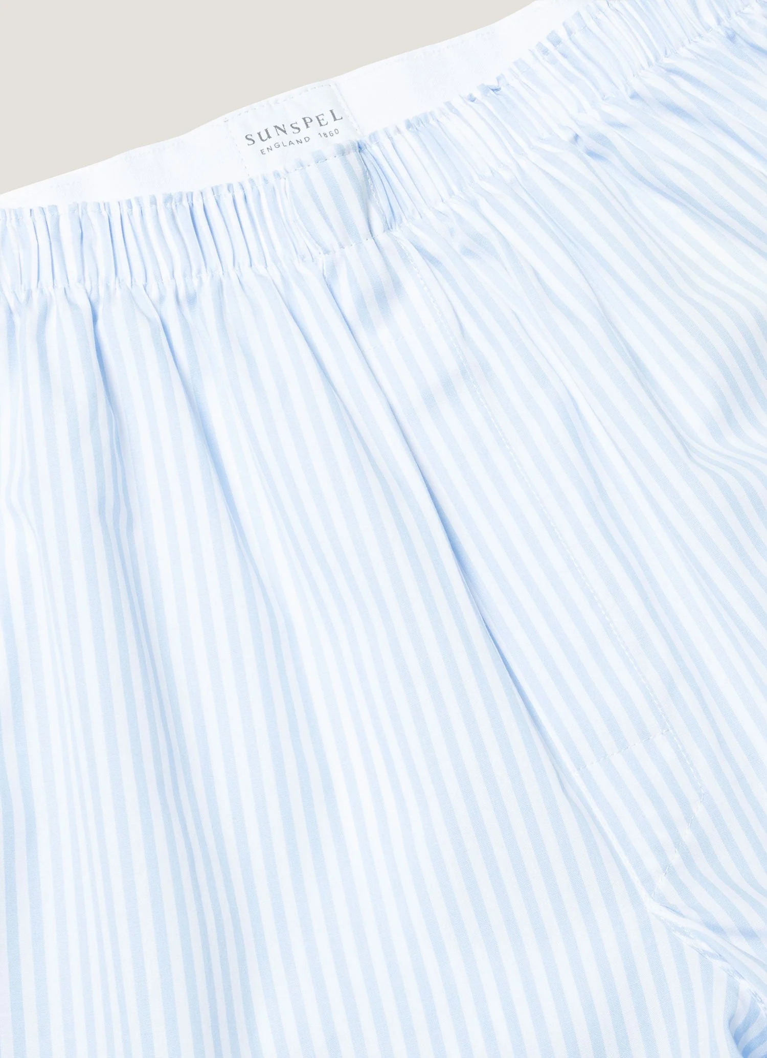 Men's Classic Boxer Short in White/Light Blue - Image 4