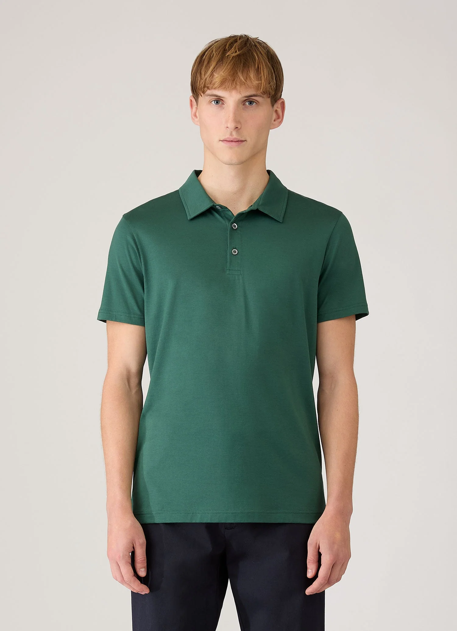 Men's Classic Jersey Polo Shirt in Forest - Image 2
