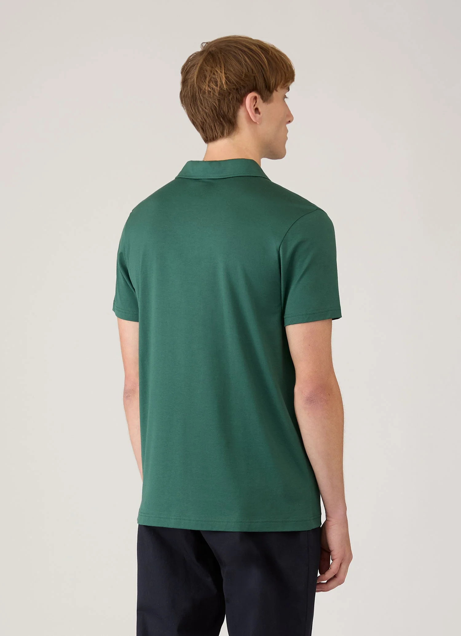 Men's Classic Jersey Polo Shirt in Forest - Image 5