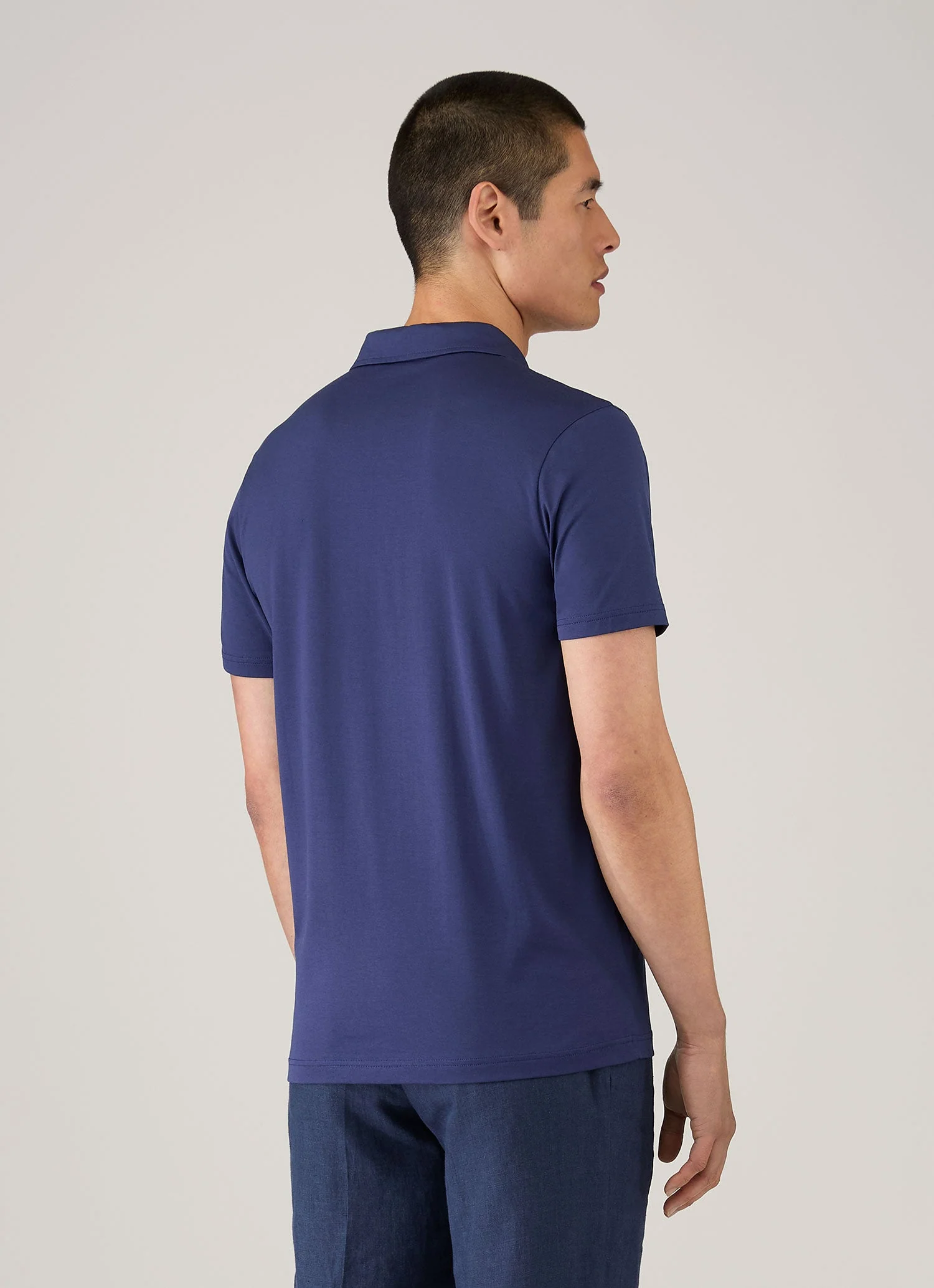 Men's Classic Jersey Polo Shirt in Ink Blue - Image 5