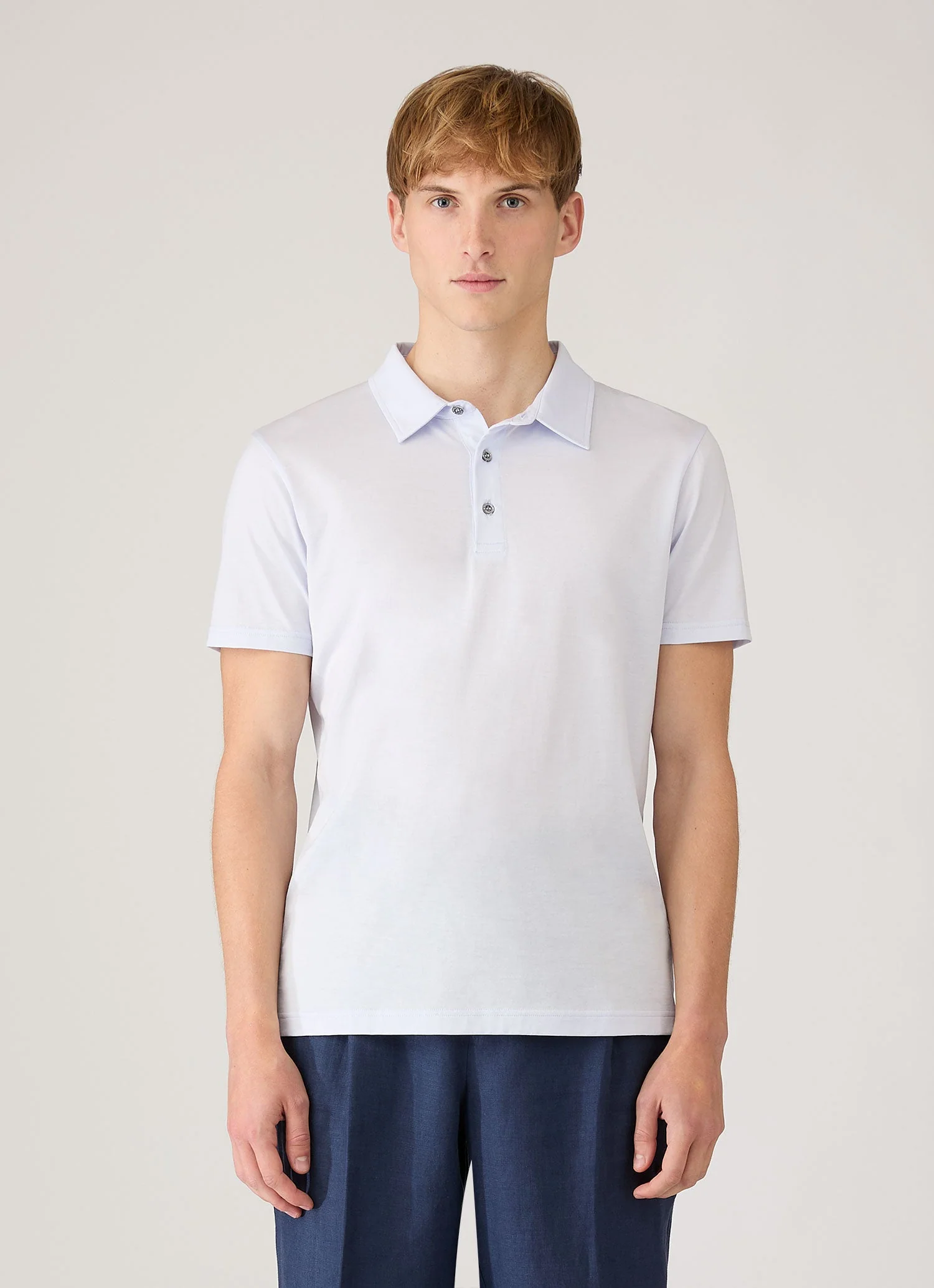 Men's Classic Jersey Polo Shirt in Light Blue - Image 2