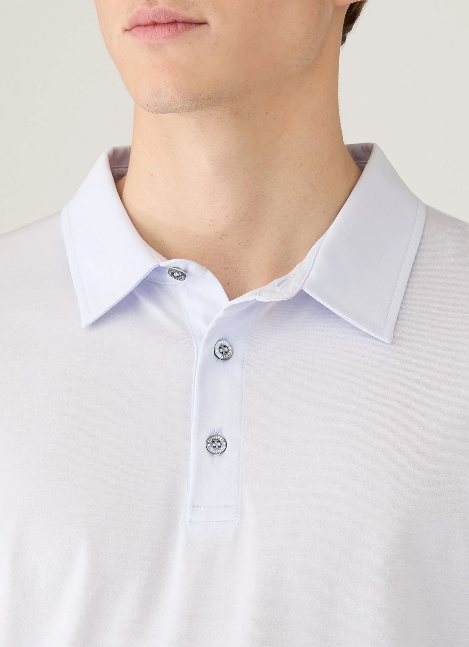 Men's Classic Jersey Polo Shirt in Light Blue - Image 6