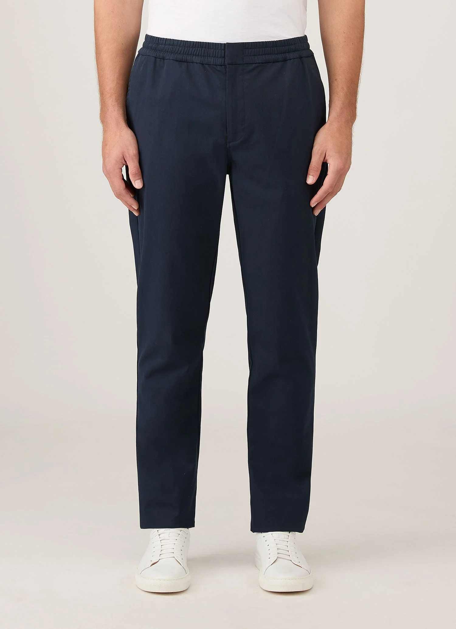 Men's Cotton Cashmere Drawstring Trouser in Navy - Image 2