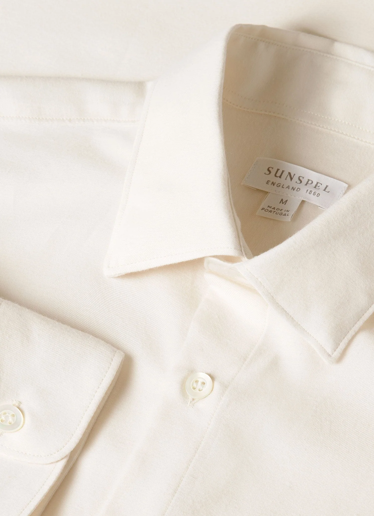 Men's Cotton Cashmere Shirt in Warm White - Image 4