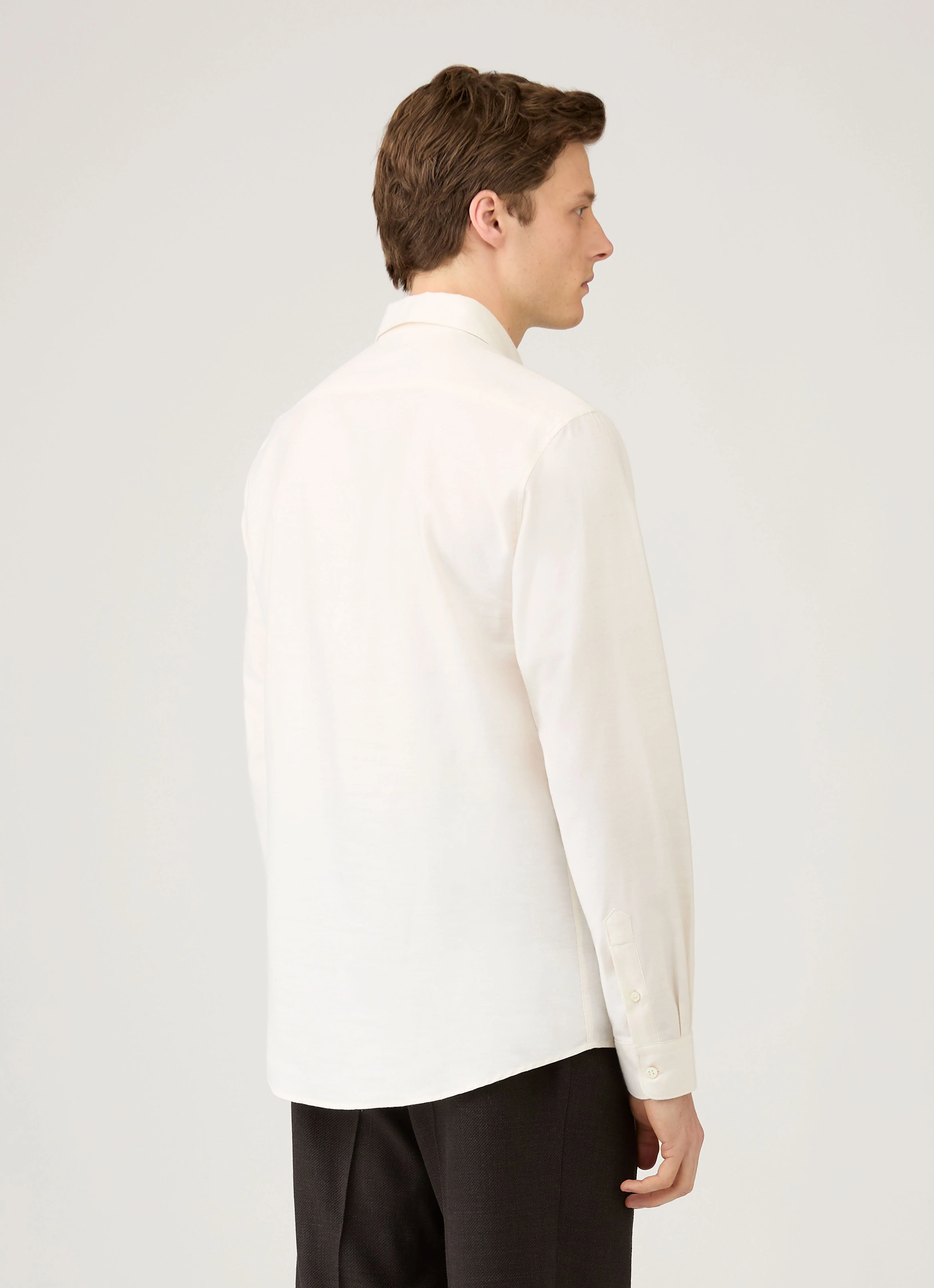 Men's Cotton Cashmere Shirt in Warm White - Image 5