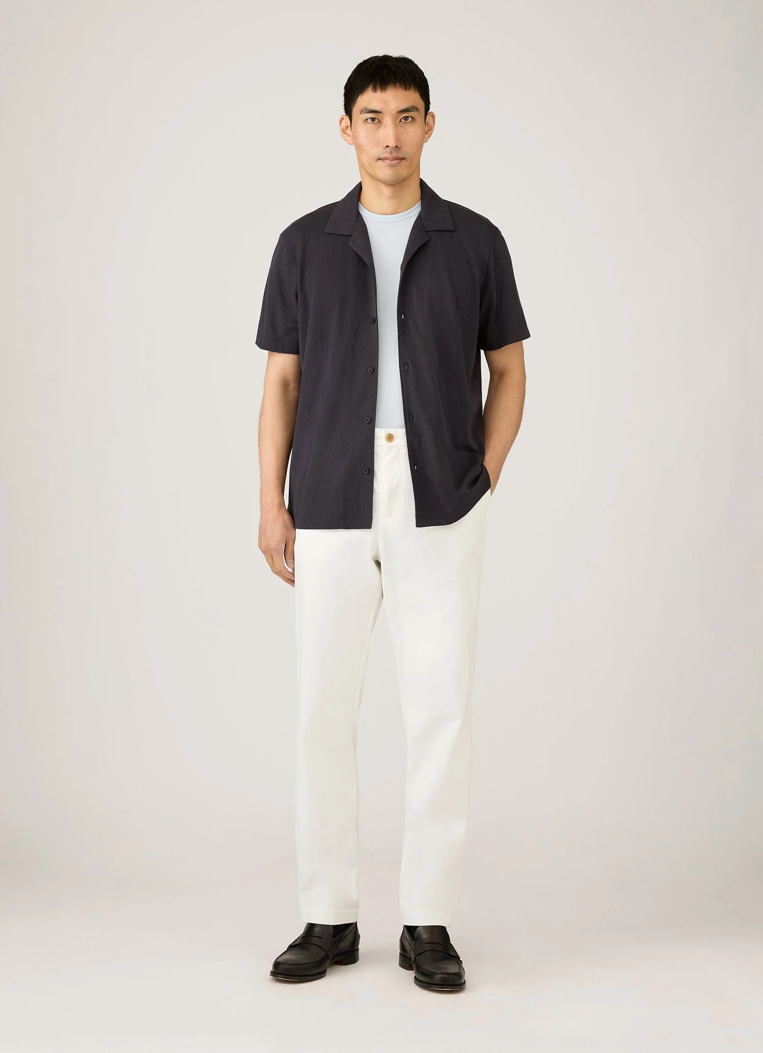 Men's Cotton Drill Trouser in Warm White - Image 3