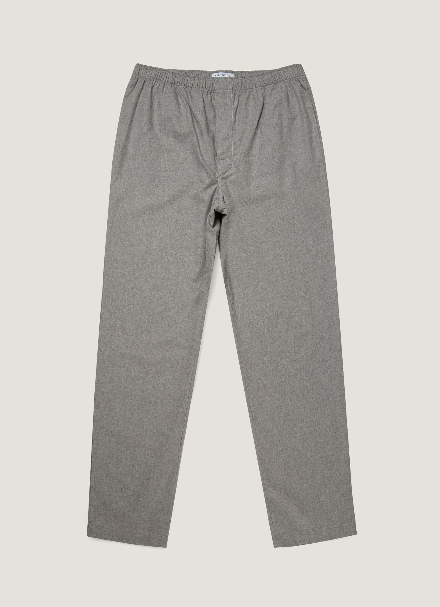 Men's Cotton Flannel Pyjama Set in Mid Grey Melange - Image 5