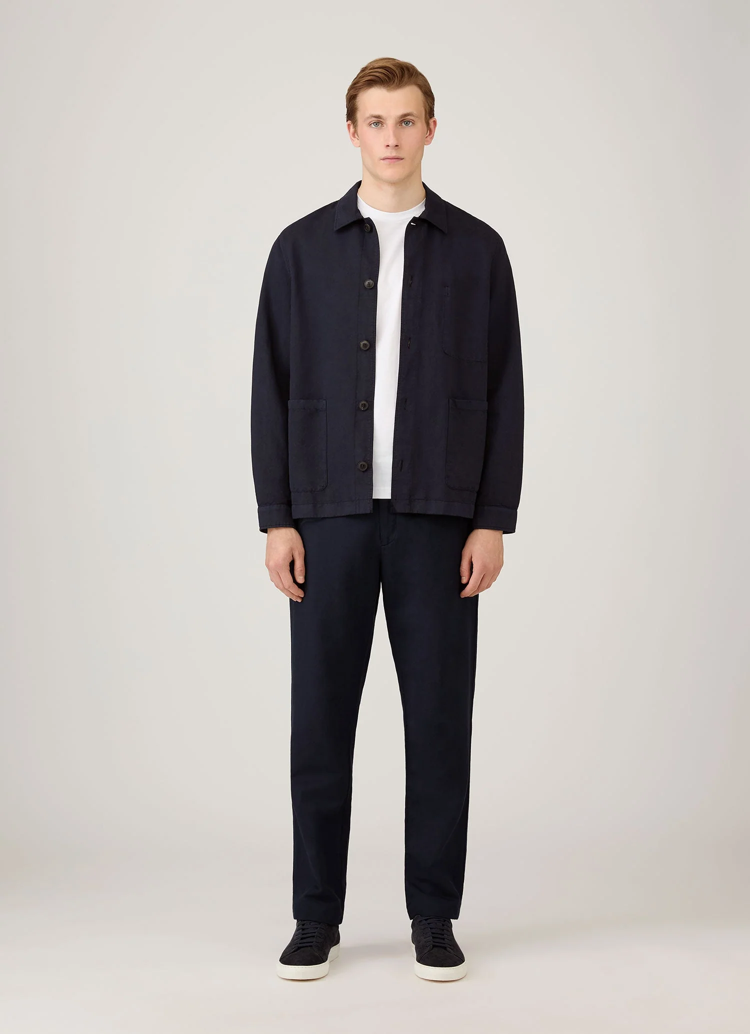 Men's Cotton Linen Trouser in Navy - Image 3
