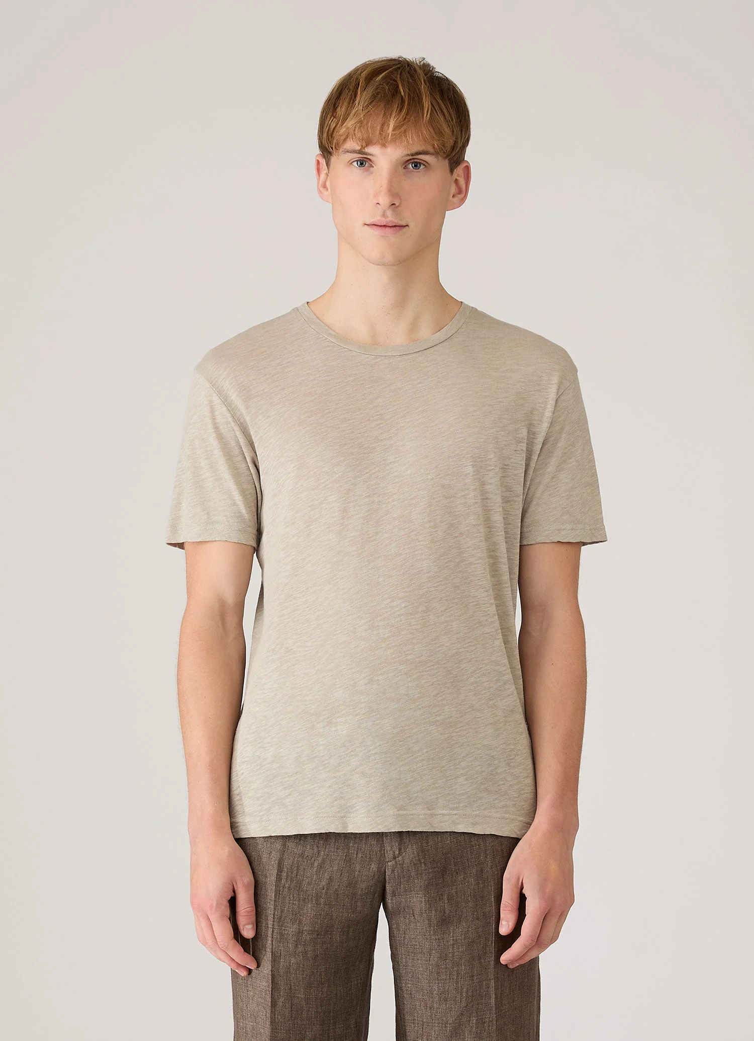 Men's Cotton Linen T-shirt in Ash - Image 2