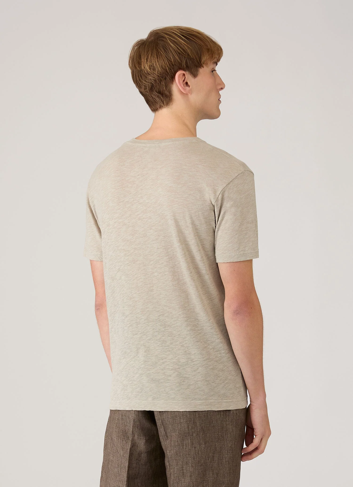 Men's Cotton Linen T-shirt in Ash - Image 5