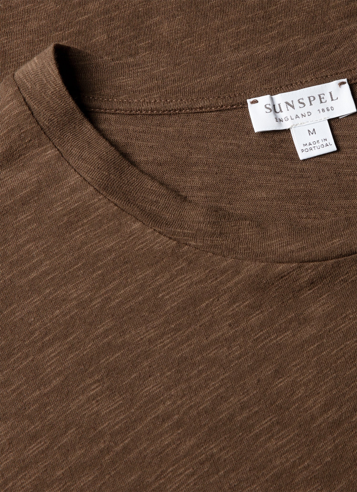 Men's Cotton Linen T-shirt in Dark Walnut - Image 4