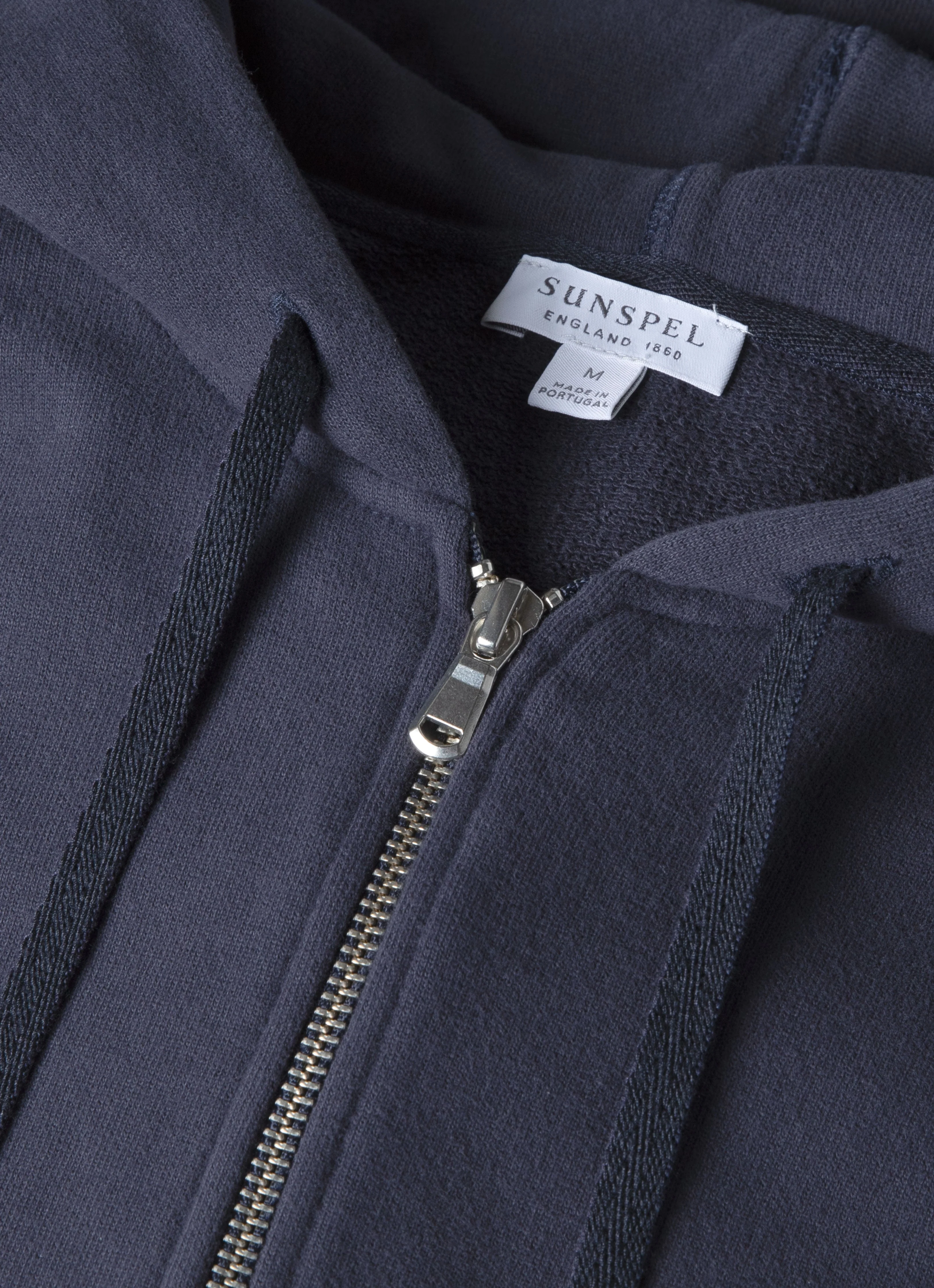 Men's Loopback Zip Hoodie in Navy - Image 4