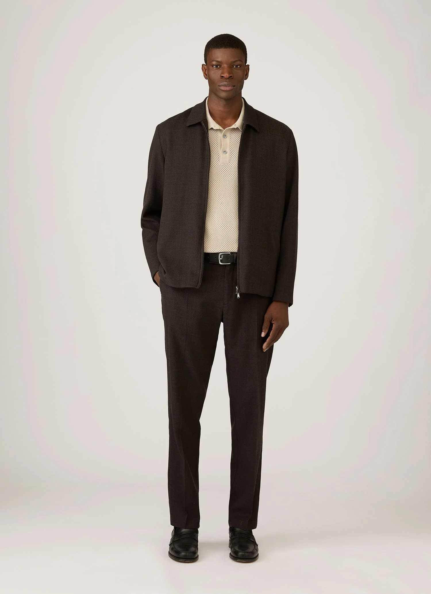 Men's Cotton Mesh Polo Shirt in Hazelwood - Image 3