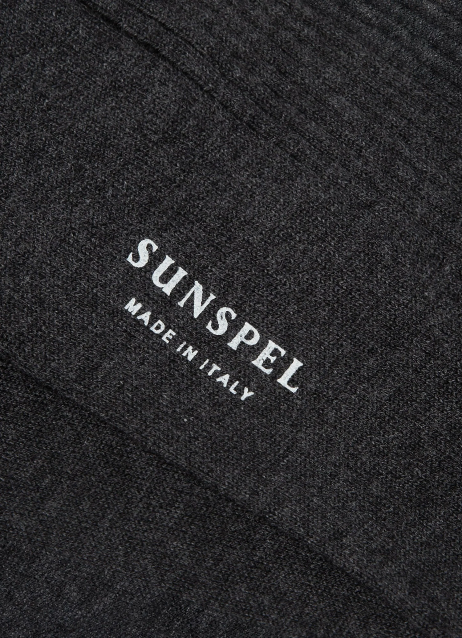 Men's Cotton Ribbed Socks in Charcoal Melange - Image 2
