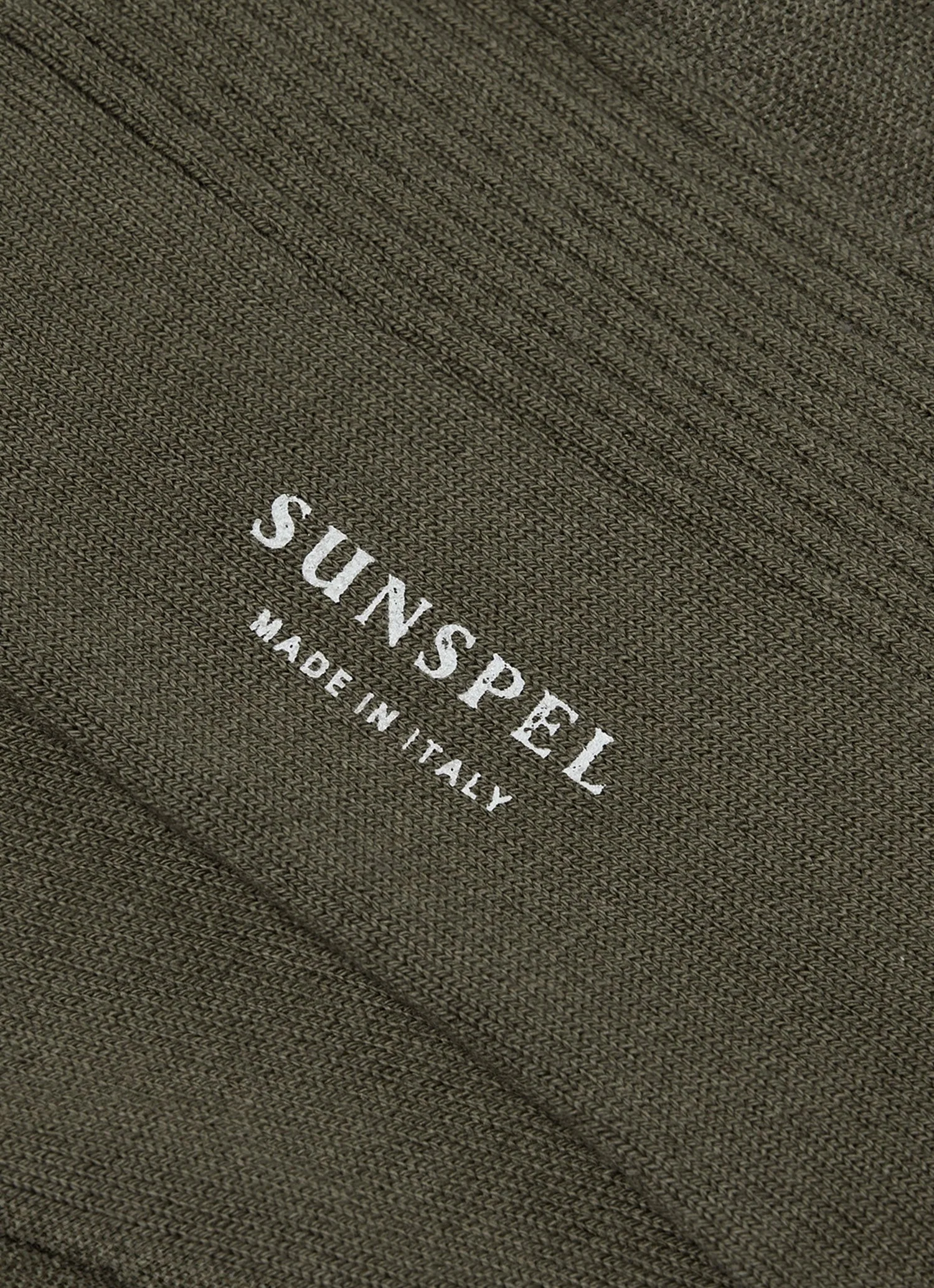 Men's Cotton Ribbed Socks in Khaki - Image 2