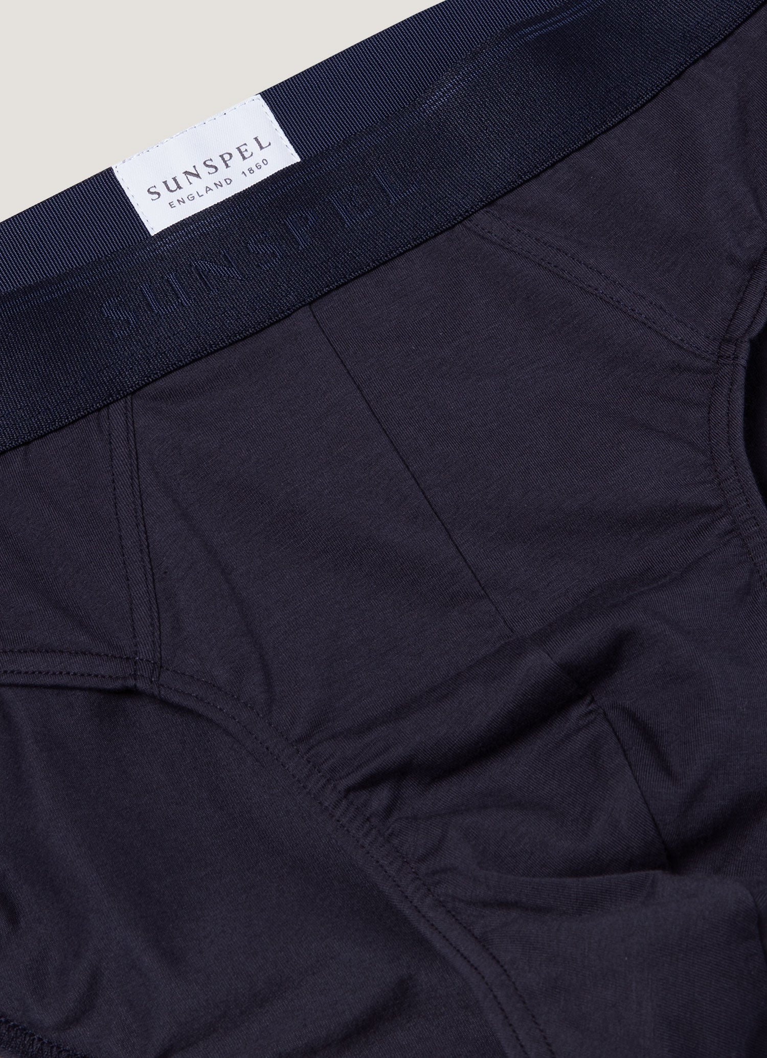 Men's Stretch Cotton Briefs in Navy - Image 4