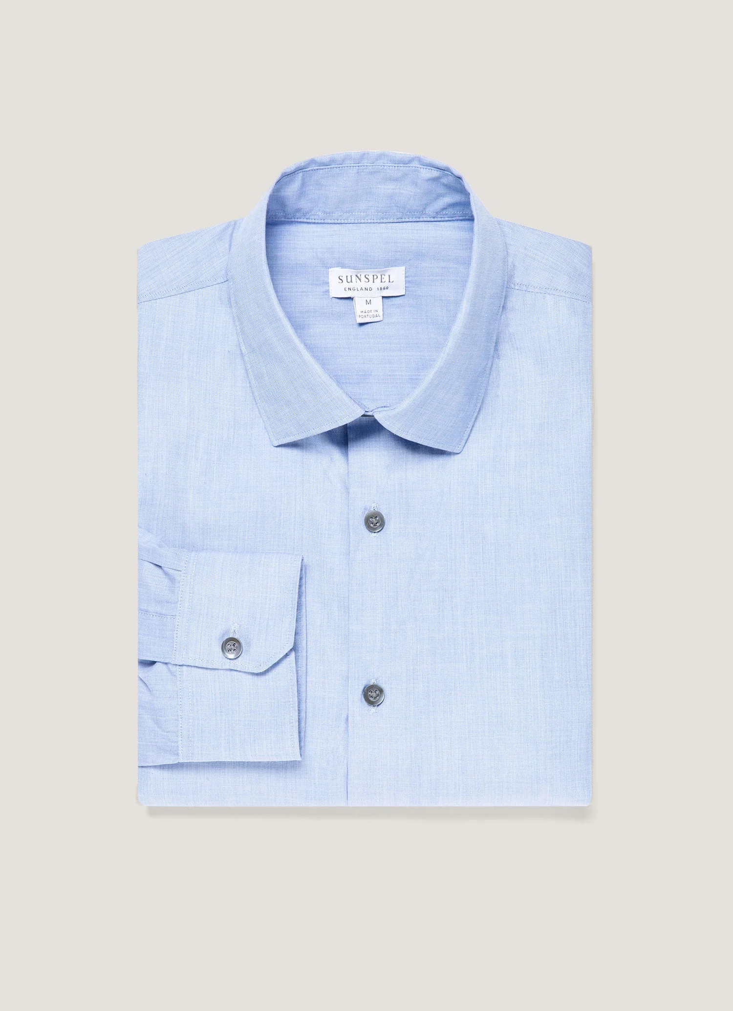 Men's Cotton Stretch Shirt in Dark Blue - Image 4