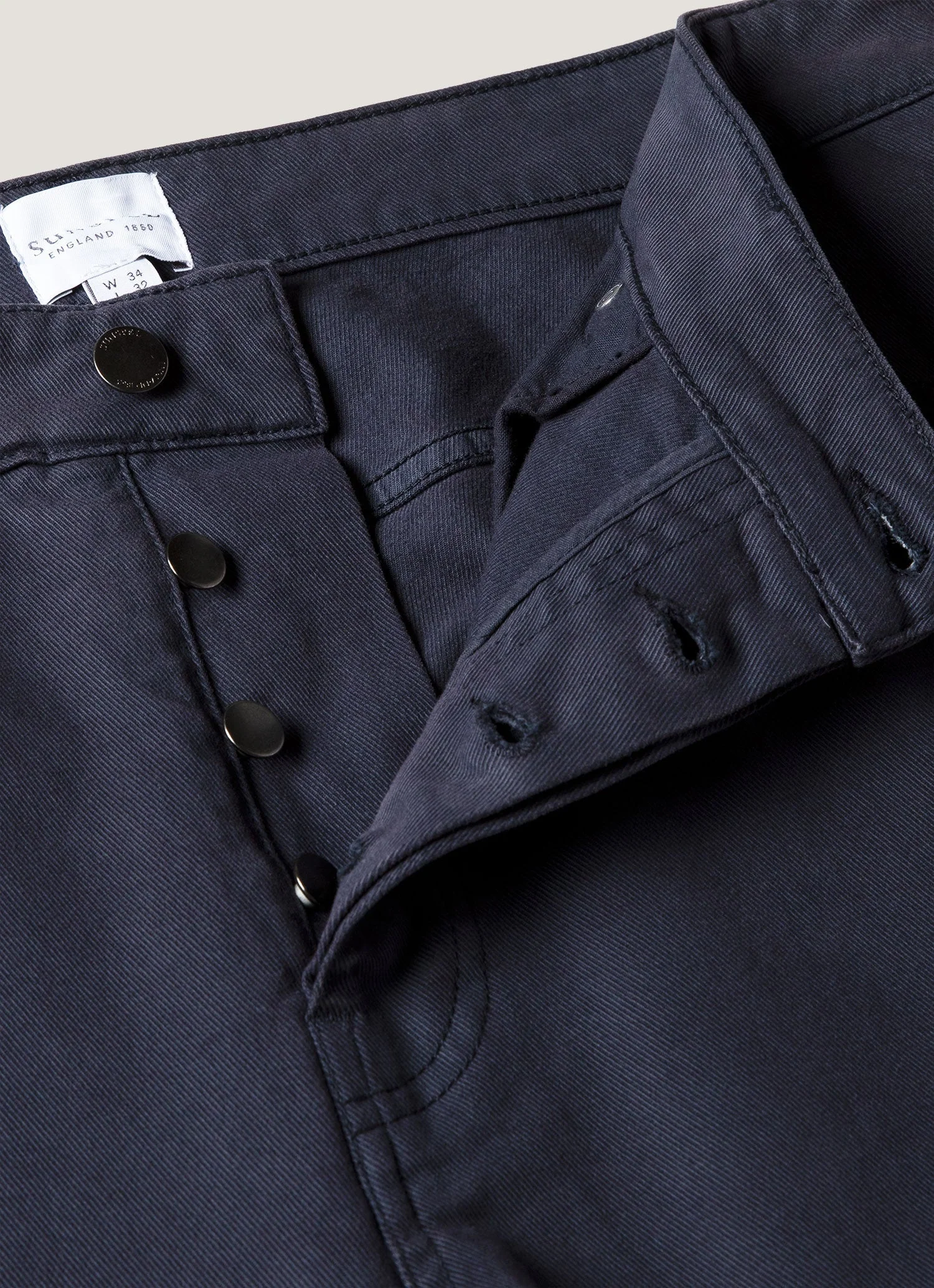 Men's Cotton Drill 5 Pocket Trouser in Navy - Image 4
