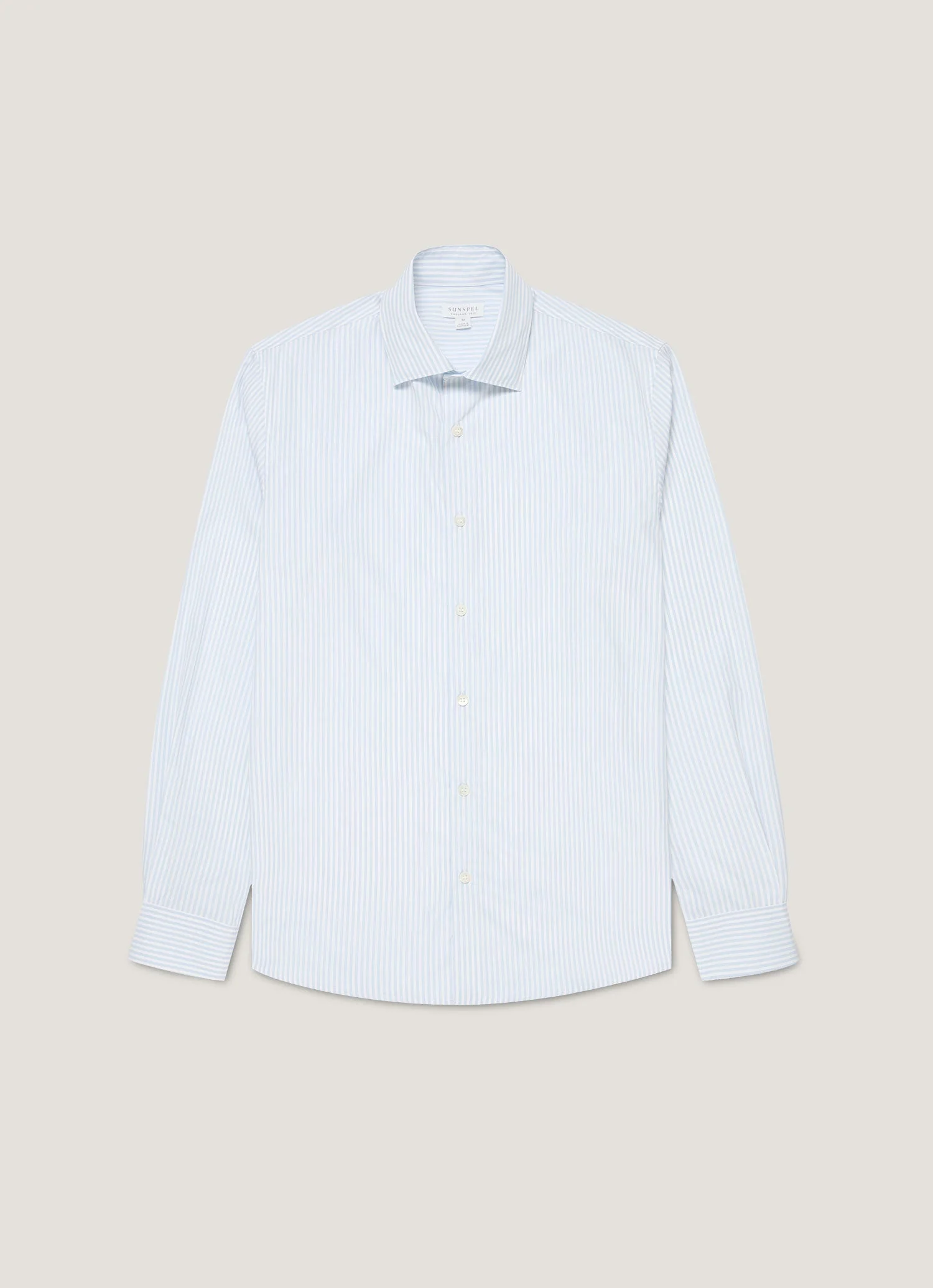 Men's Smart Poplin Shirt in White/Light Blue
