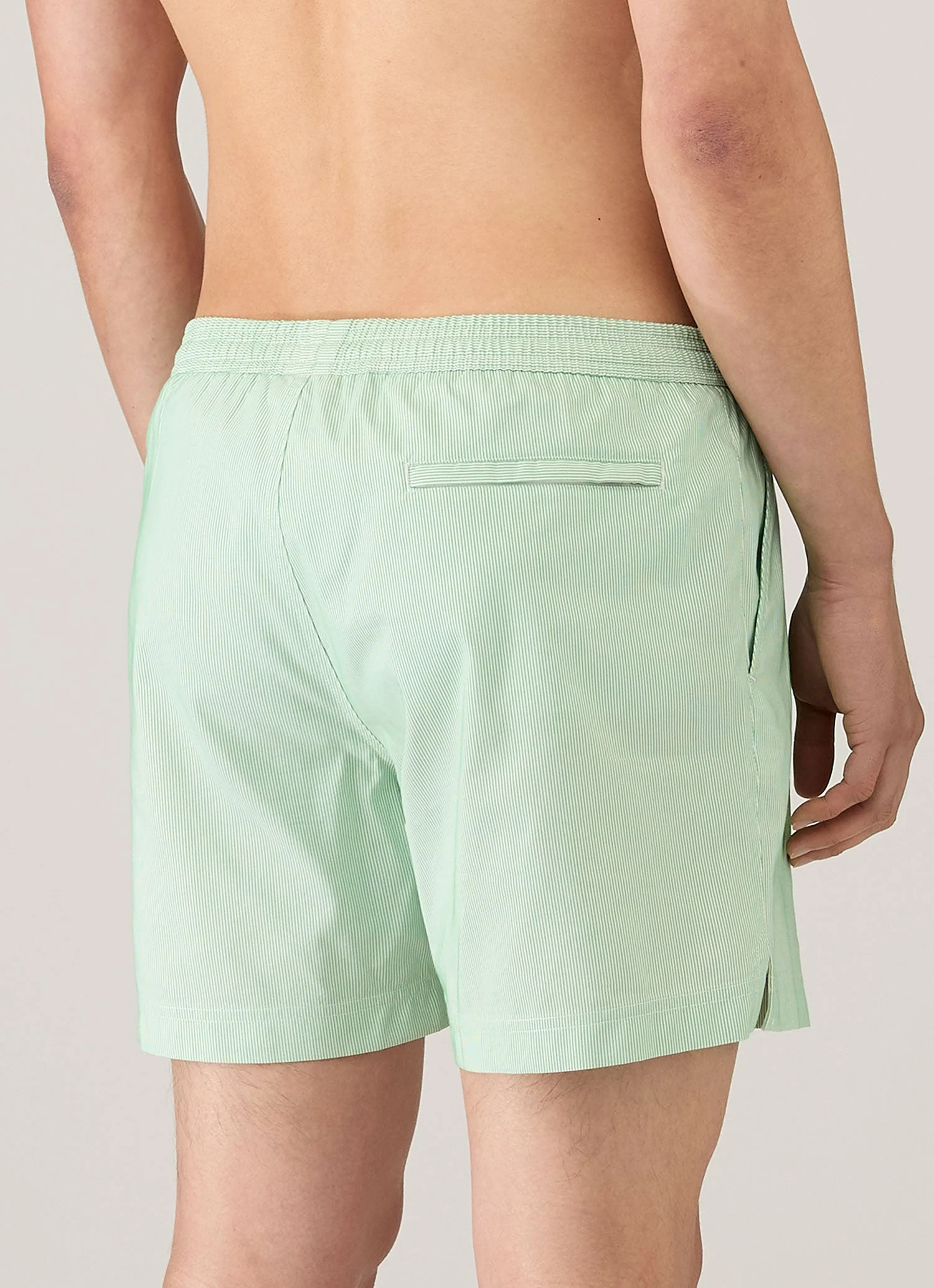 Men's Drawstring Swim Shorts in Bright Green/White - Image 5