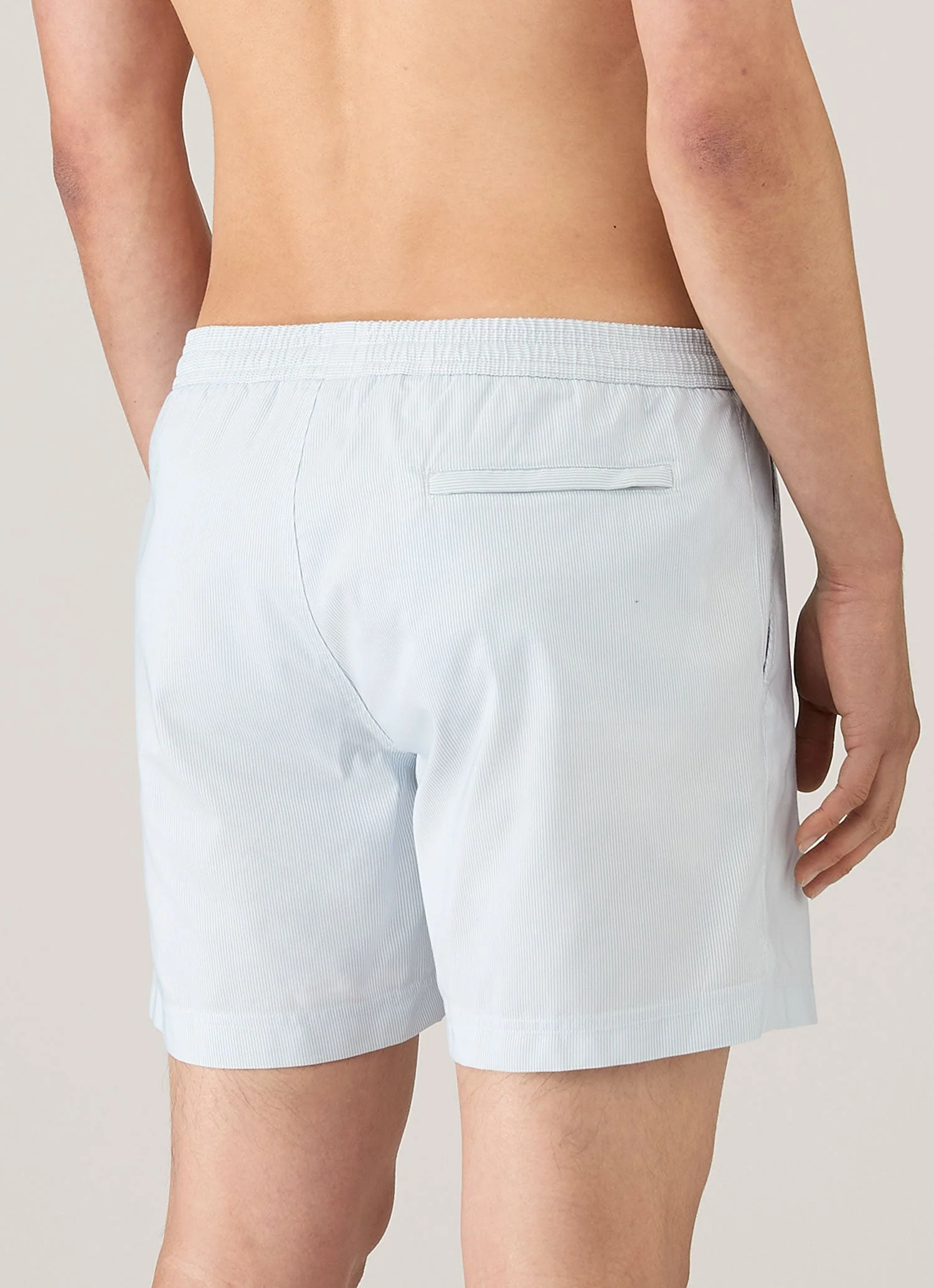 Men's Drawstring Swim Shorts in Sky Blue/White - Image 5