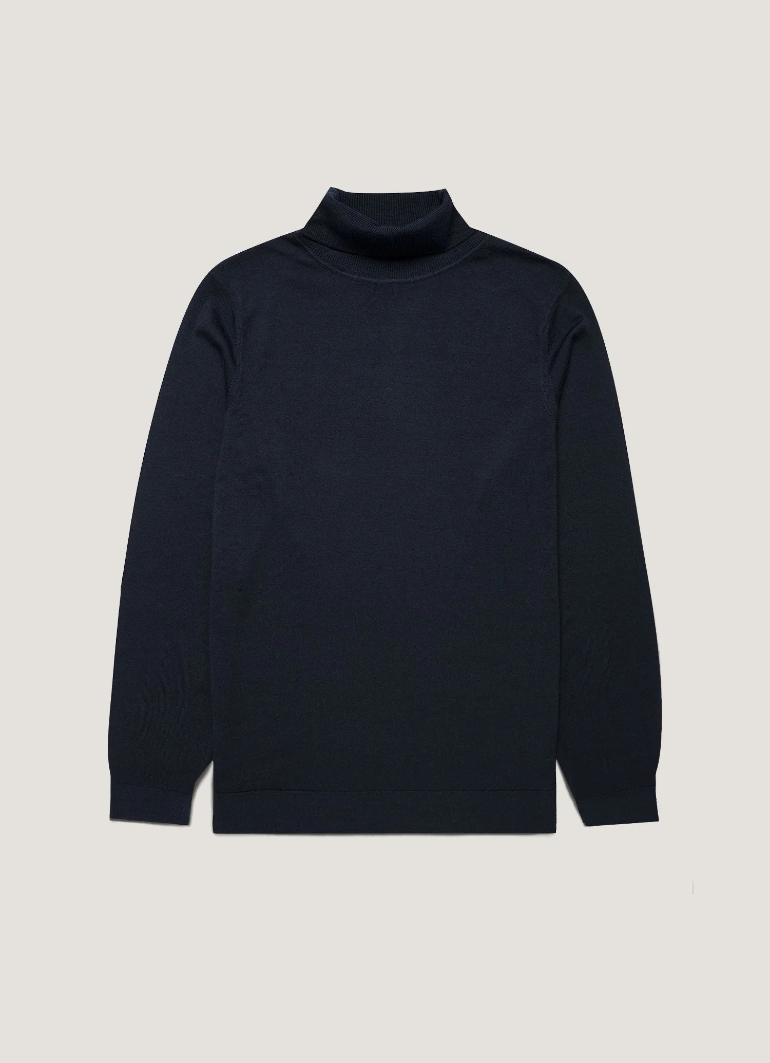 Men's Extra-Fine Merino Roll Neck in Navy