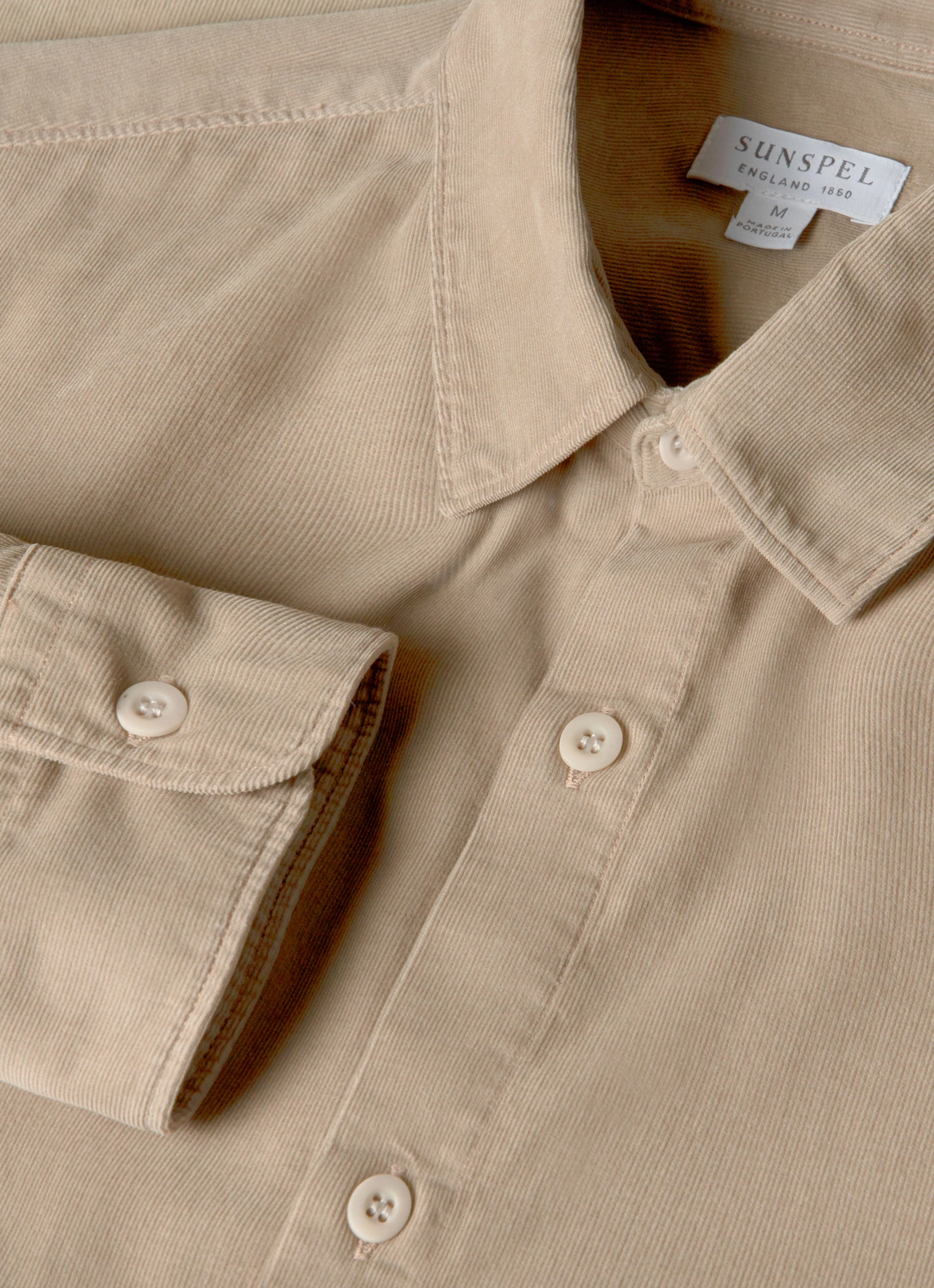 Men's Fine Cord Shirt in Fog - Image 4