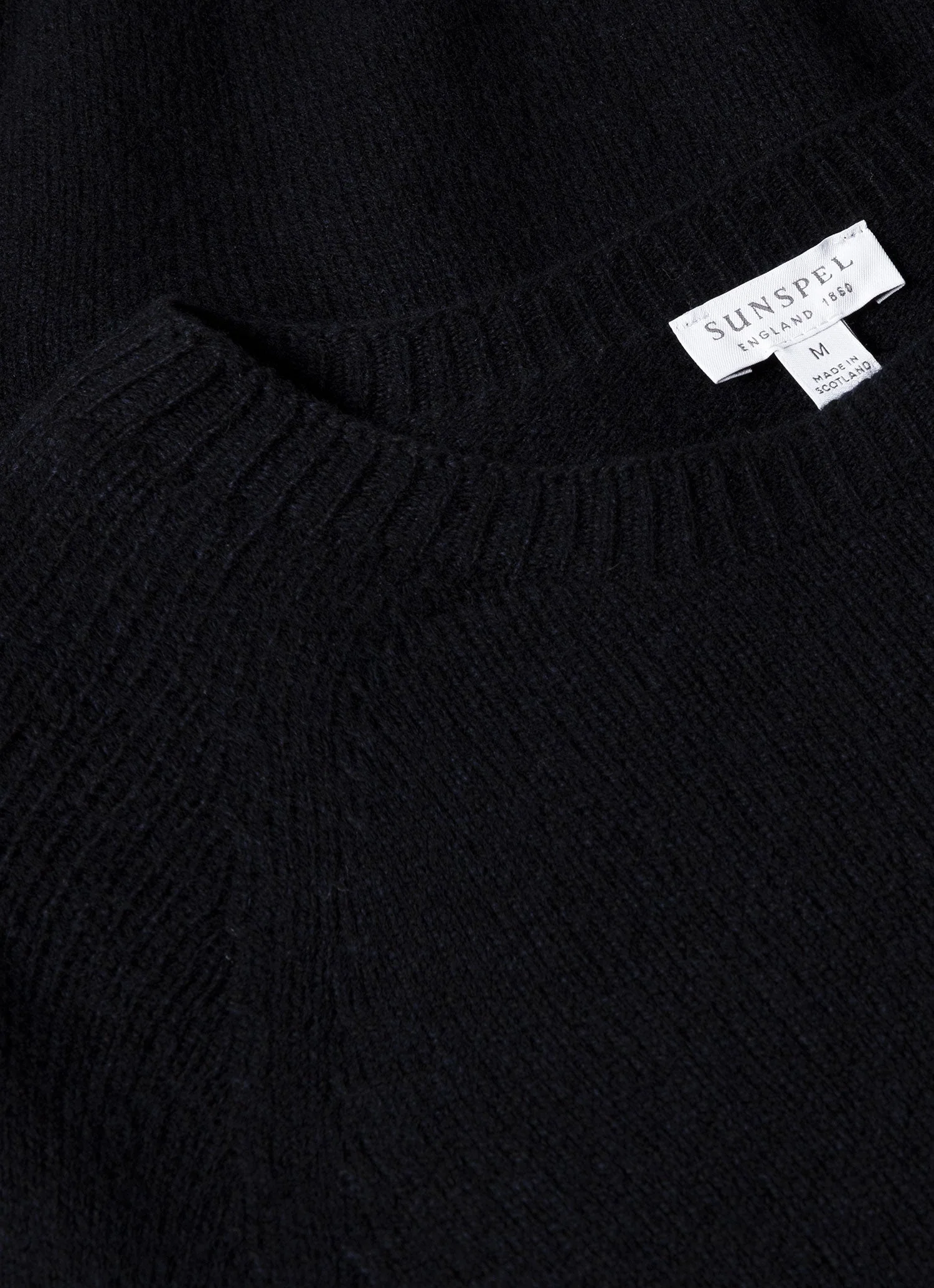 Men's Lambswool Crew Neck Jumper in Dark Navy Mouline - Image 4
