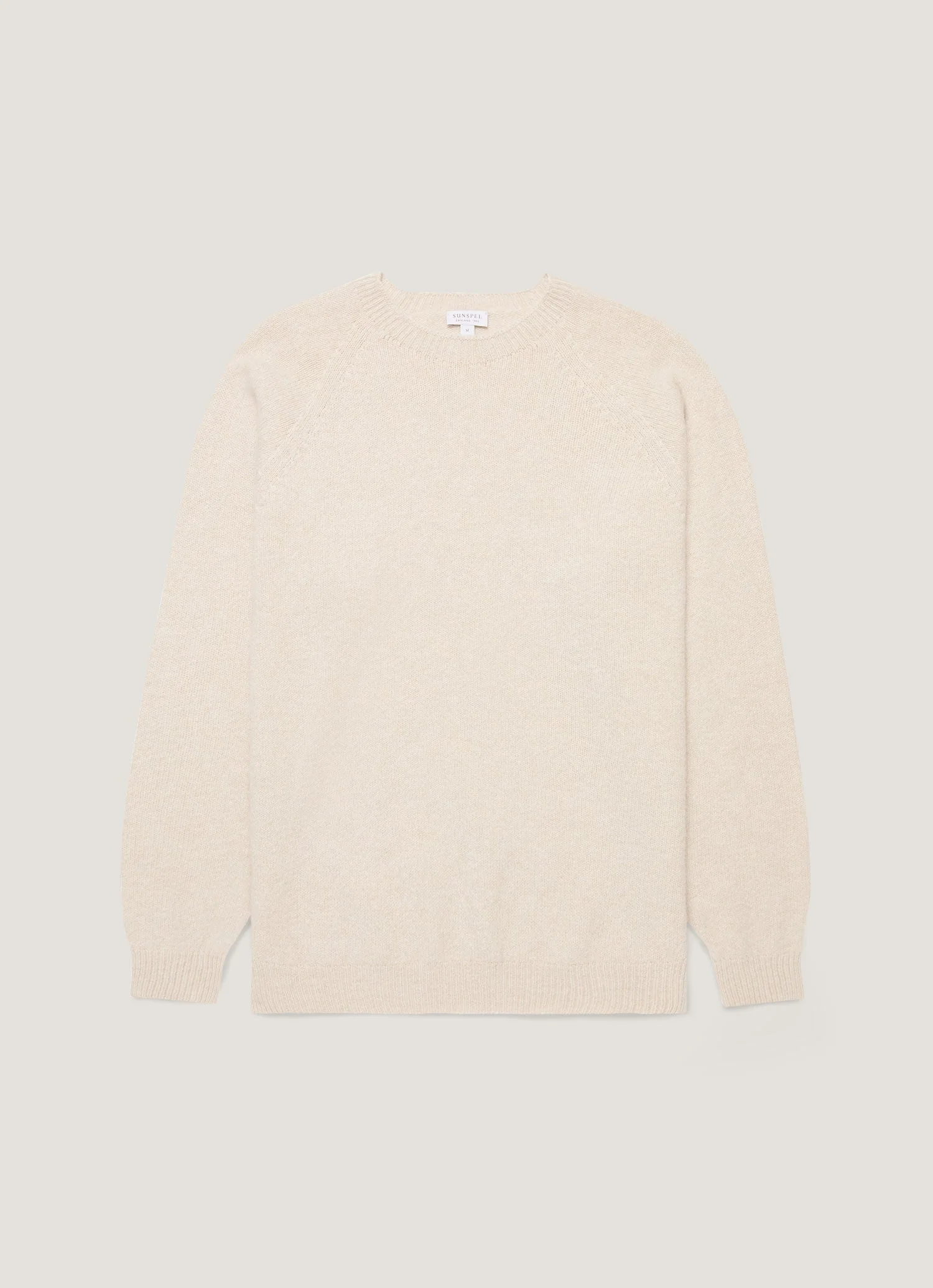Men's Lambswool Crew Neck Jumper in Oatmeal Melange