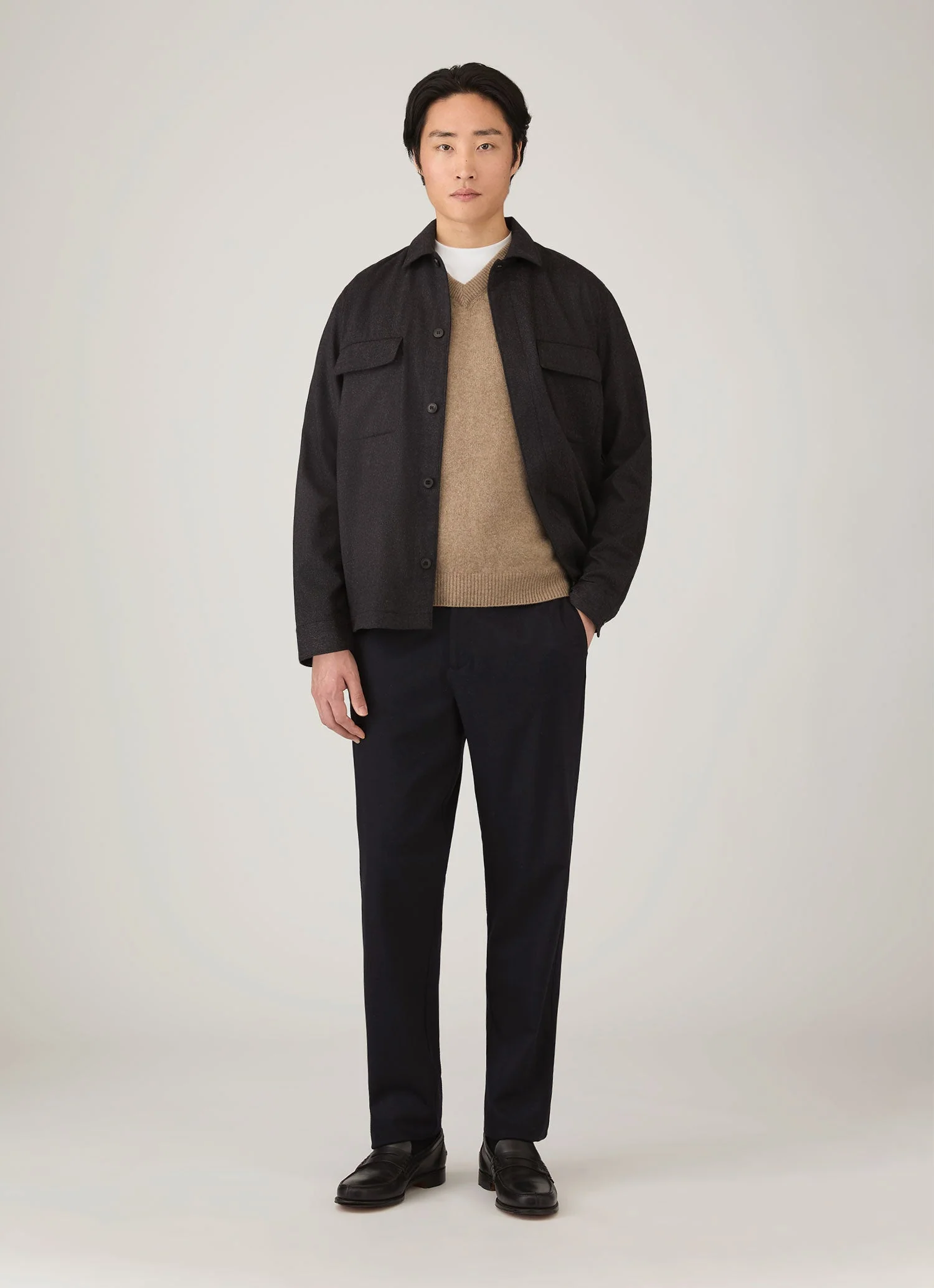 Men's Lambswool Vest in Sandstone - Image 3