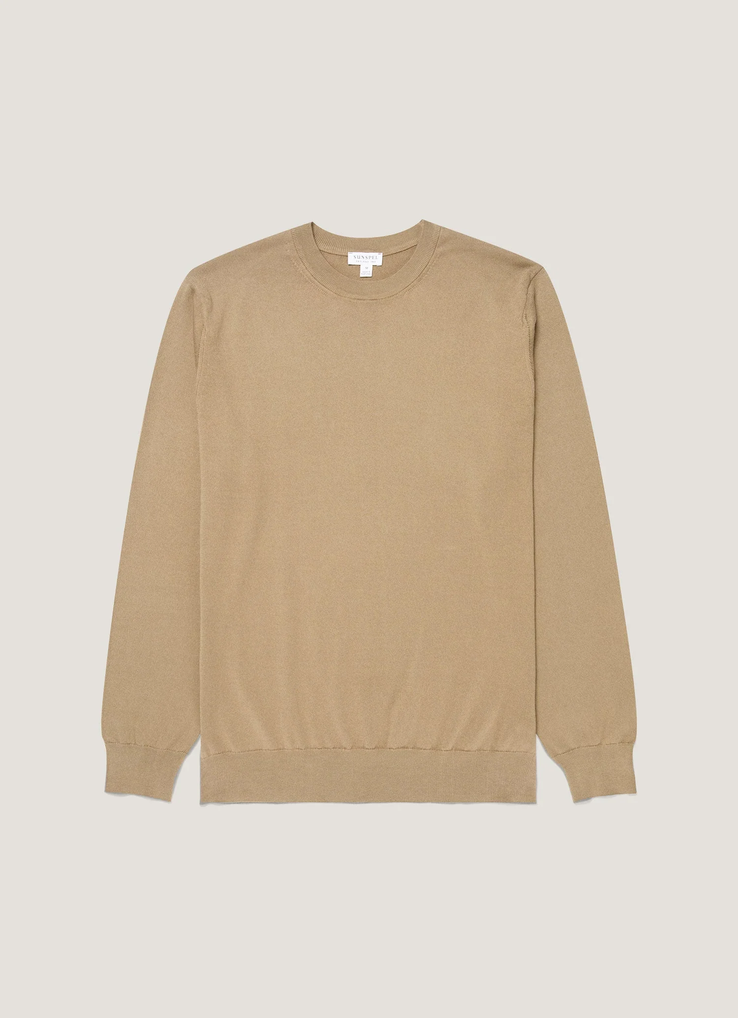 Men's Lightweight Cotton Jumper in Dark Stone