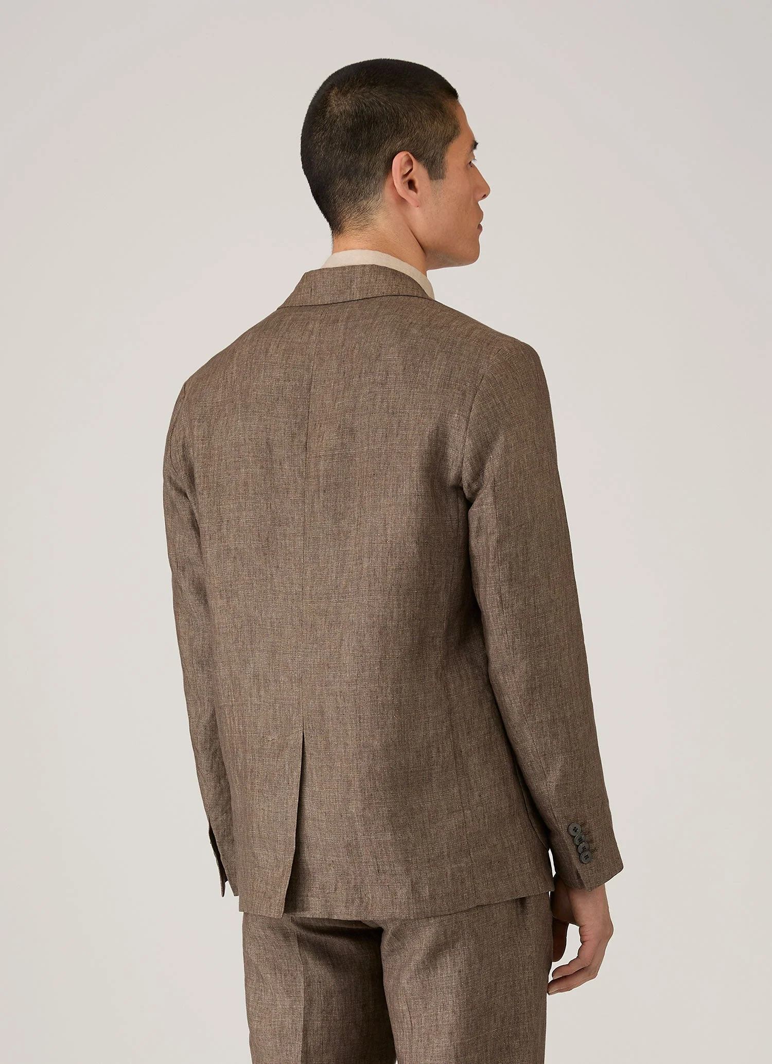Men's Linen Blazer in Dark Walnut - Image 5