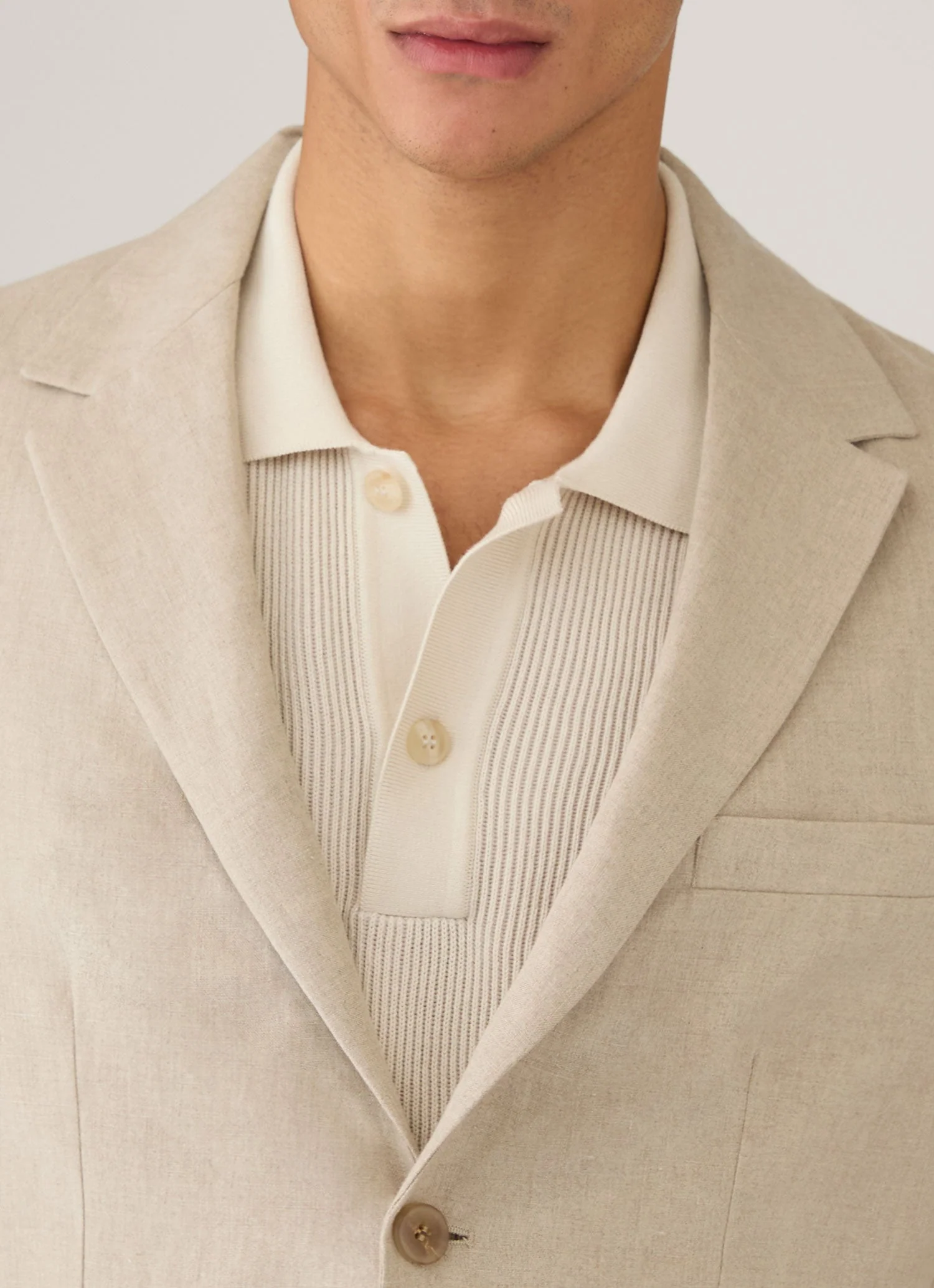Men's Linen Blazer in Sand - Image 6
