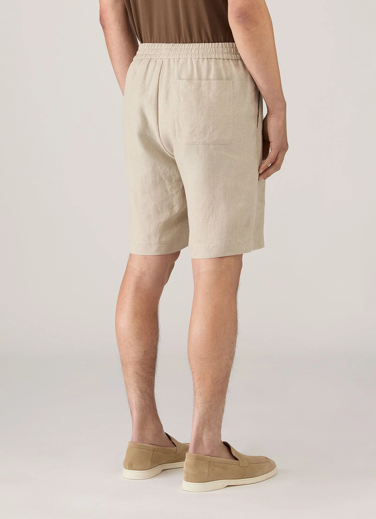 Men's Linen Drawstring Short in Sand - Image 5