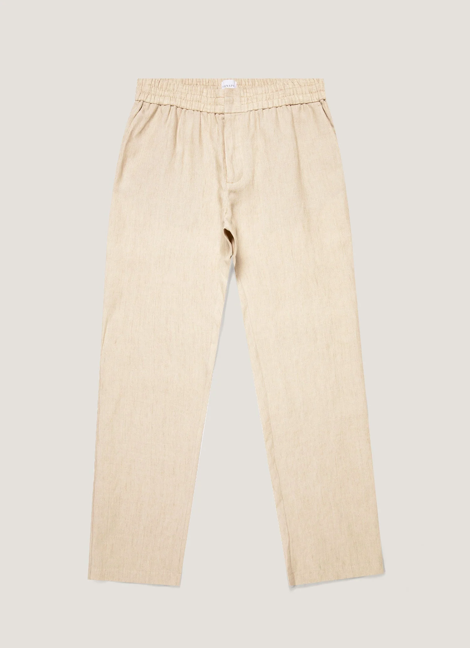 Men's Linen Drawstring Trouser in Light Sand